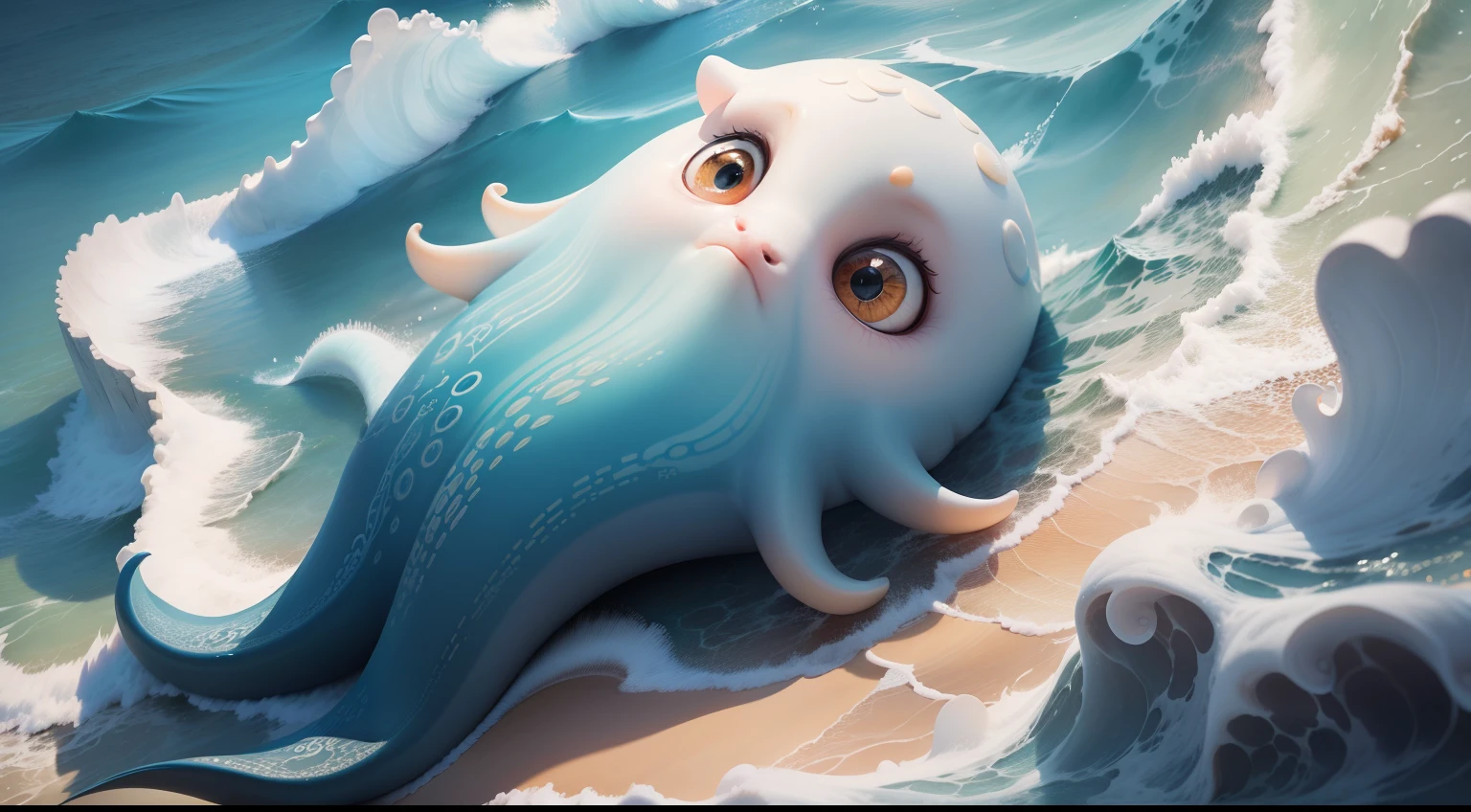 In this cartoon style illustration of sea creatures,Stable diffusion technology is used,Depicts a cute little octopus。I used pastel colors and smooth lines,Make the image of the little octopus more realistic。Additionally,I put the picture at the bottom of the sea,Use a background interwoven with dark and light blue,It makes the whole picture look very fresh and natural。I also used 8K quality,The details and texture of the entire picture are very clear,Made it feel very comfortable and natural