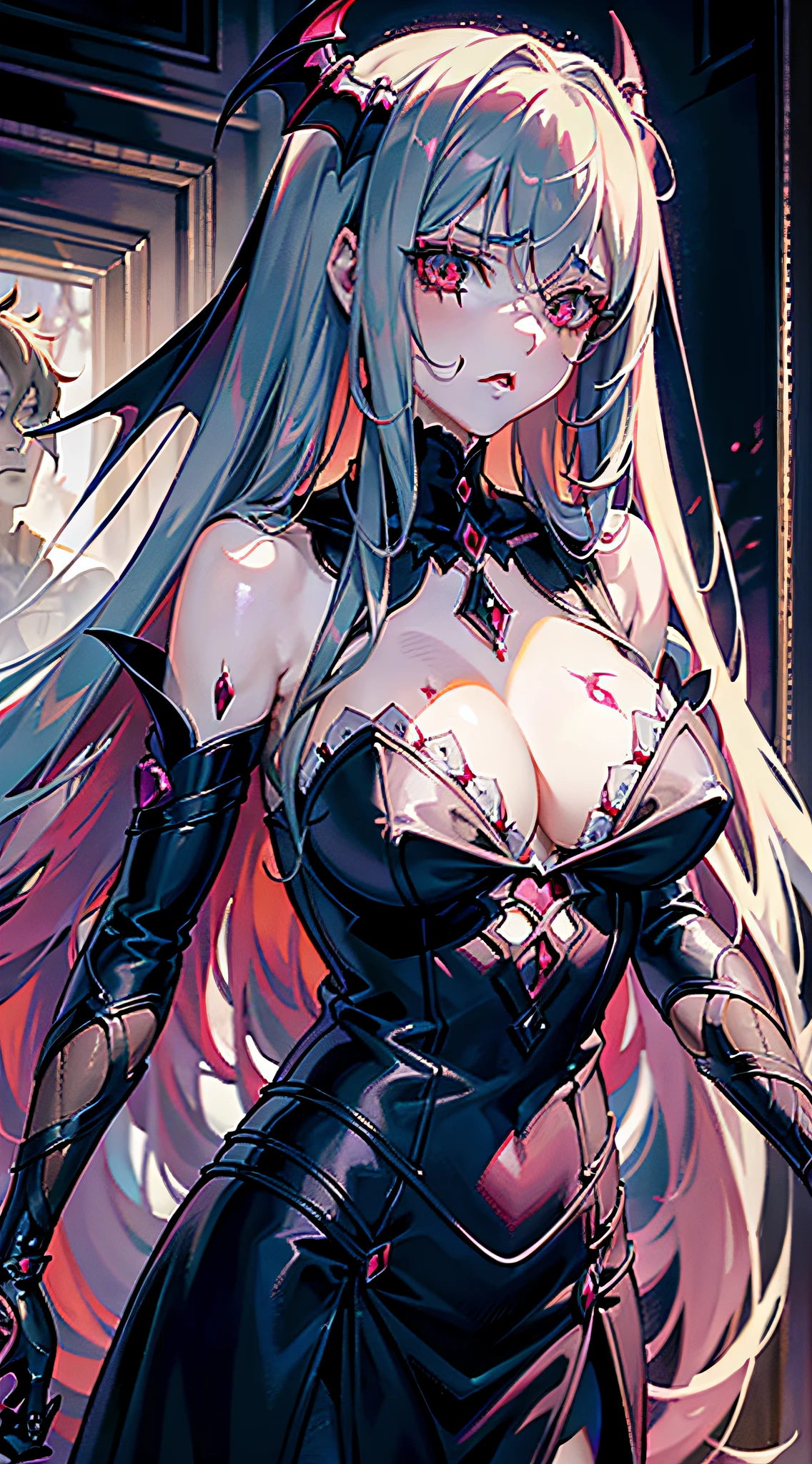 Vampire girl Shalltear Bloodfallen: Overlord anime, best quality, masterpiece, (realistic:1.2), Front, detailed face, (((masterpiece))), (((best quality))),(((extremely detailed))), illustration, mysterious,