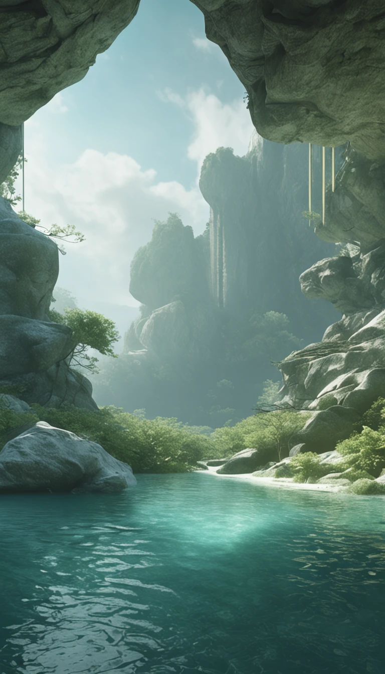 lilith_he&Yu_Liu Qiangdong's new album in collaboration with Hong Kong，Natural rendering style，organic flowing form，Light blue and light green，Caspar David Friedrich，Yan Juncheng，Flat surface，blue colors、white and green,Churro dragon in the sky