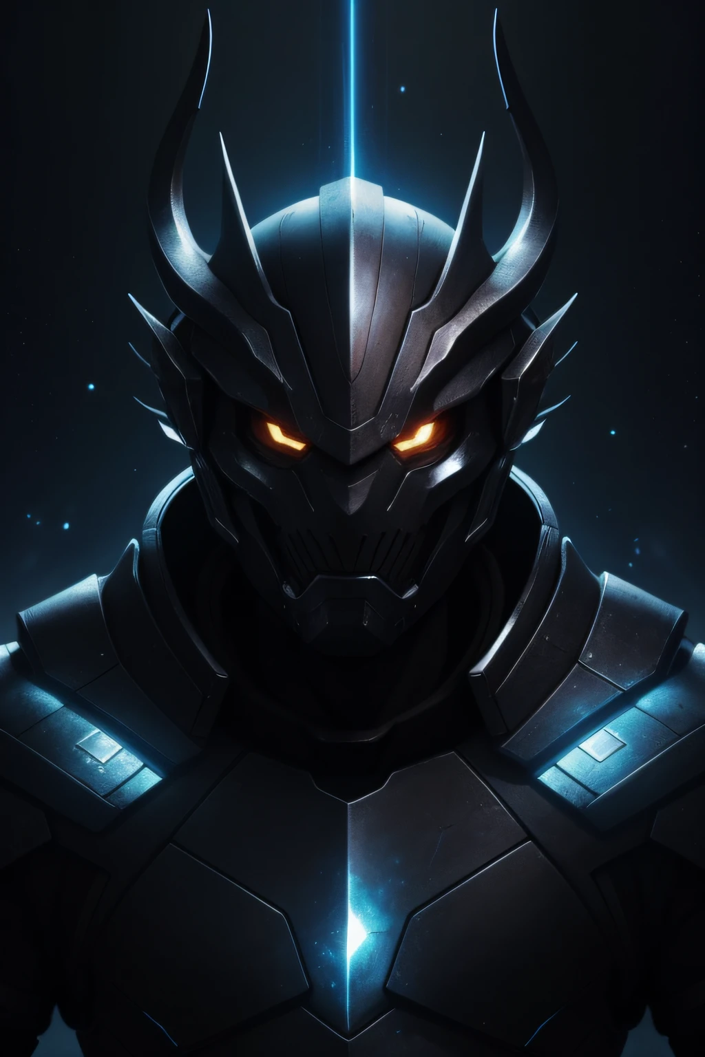 scifi-dragon, human-body, dragon-face, black-armor, galaxy-background