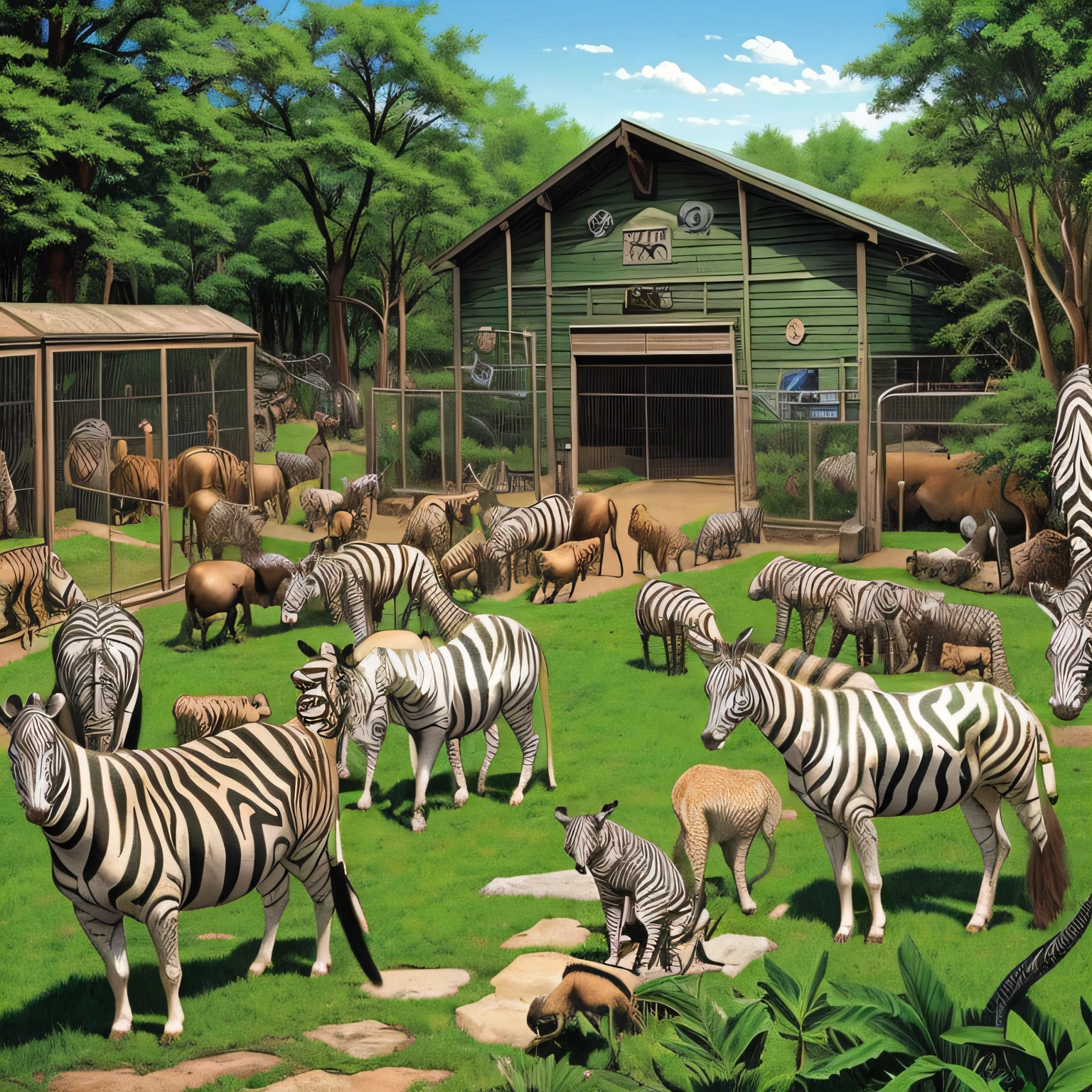 Weirdcore image of a zoo