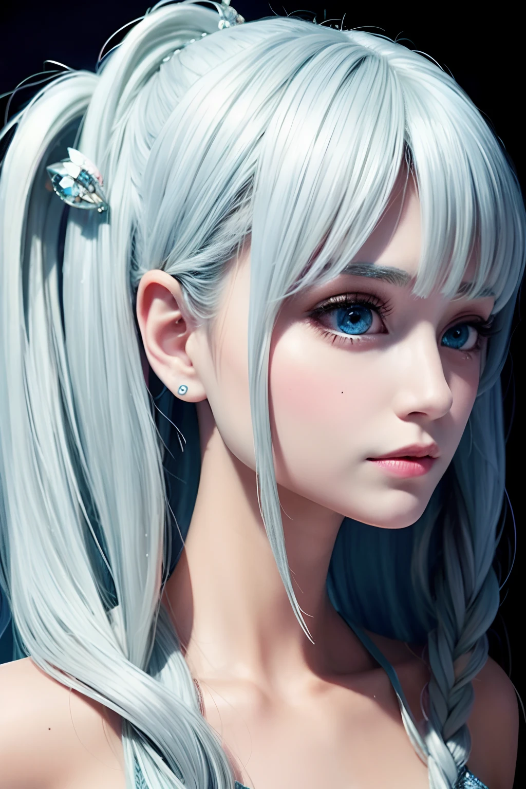 Left side of the face,Everything else remains unchanged
