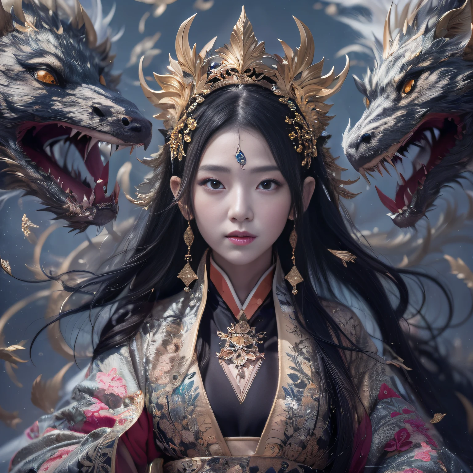 (extremely detailed CG unity 8k wallpaper,masterpiece, best quality, ultra-detailed, beautiful detailed eyes:1.2),best illumination, (best shadow, an extremely delicate and beautiful, bloom),
1gril,solo,red eyes,Heavy armor,long hair,holding sword,Angel wings,black wings,red jewelry,(big wings:1.4),Film filter,Satan, Hellfire,full body,demon,flame,
