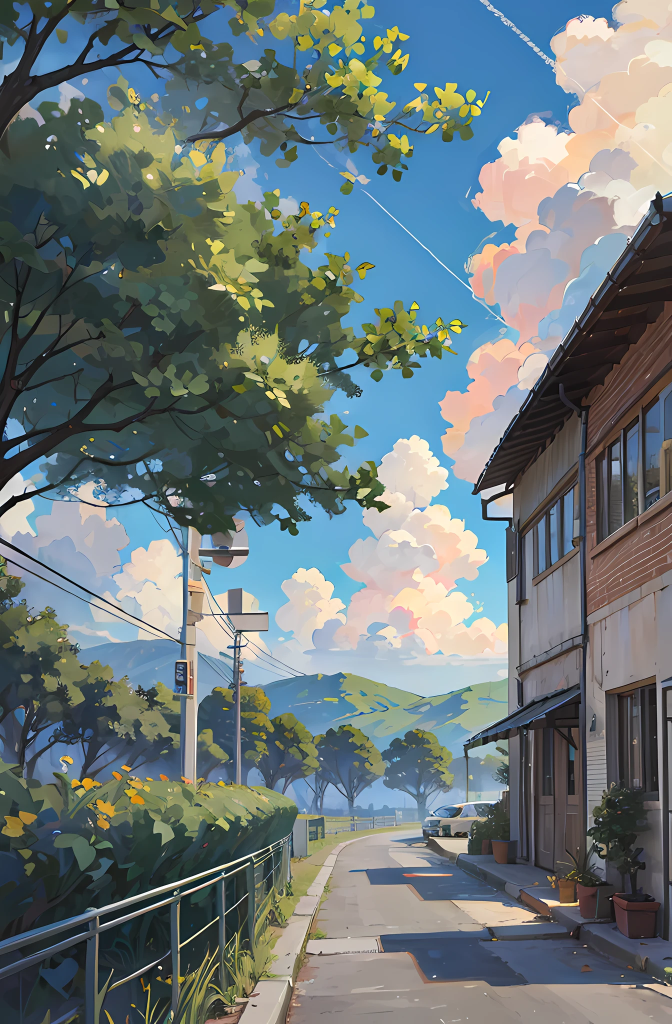 🩷🔥  ，Sunnyday，rays of sunshine，summer day，the street