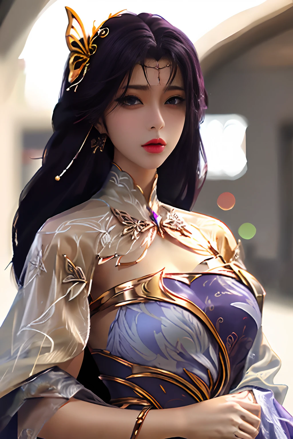 masterpiece,best quality,1girl,photorealistic,photo referenced, ultra high res,(detailed face and eyes),yunxi dress,