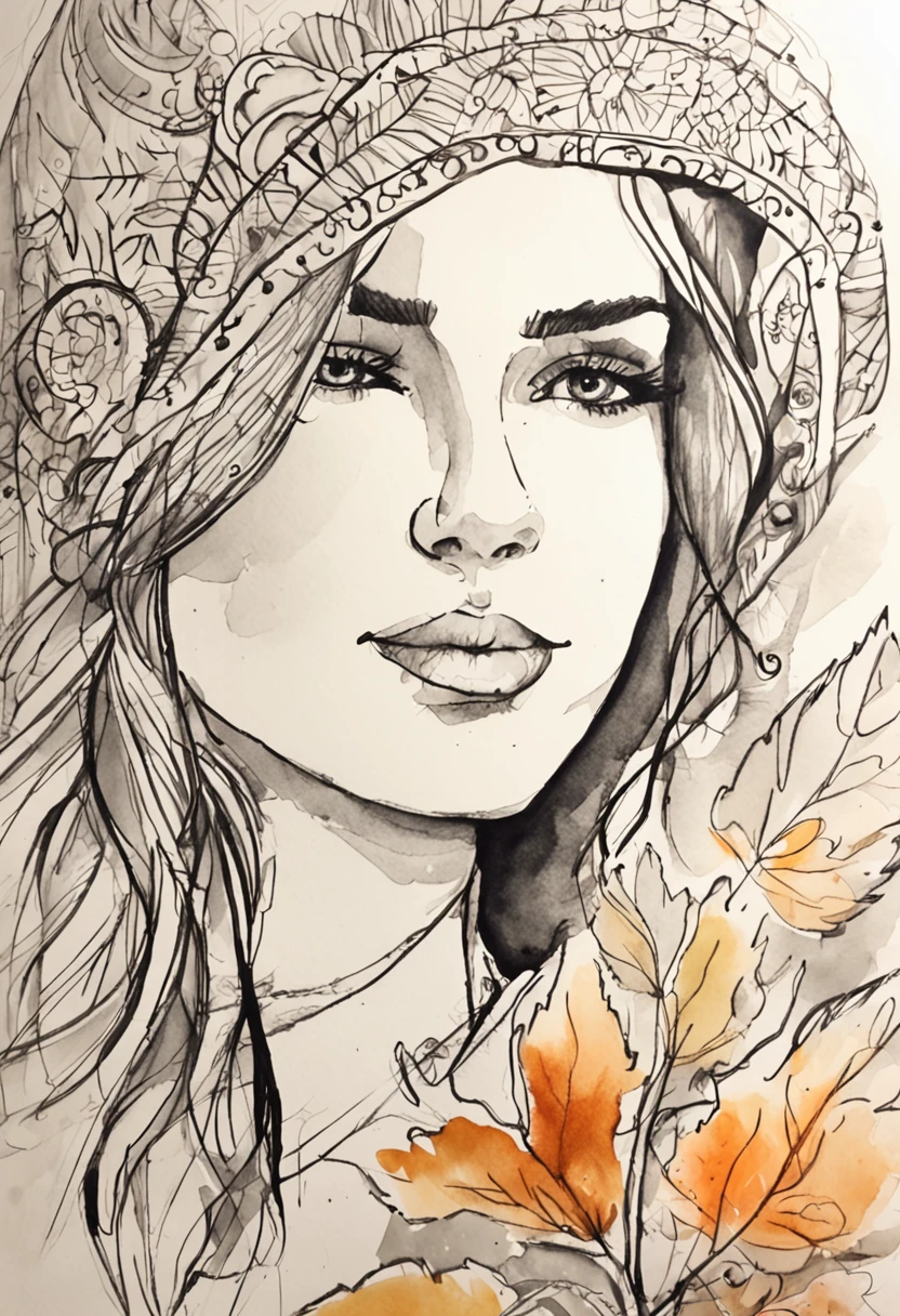 pen_sketch_style, 1girl, solo, ink, sketch,