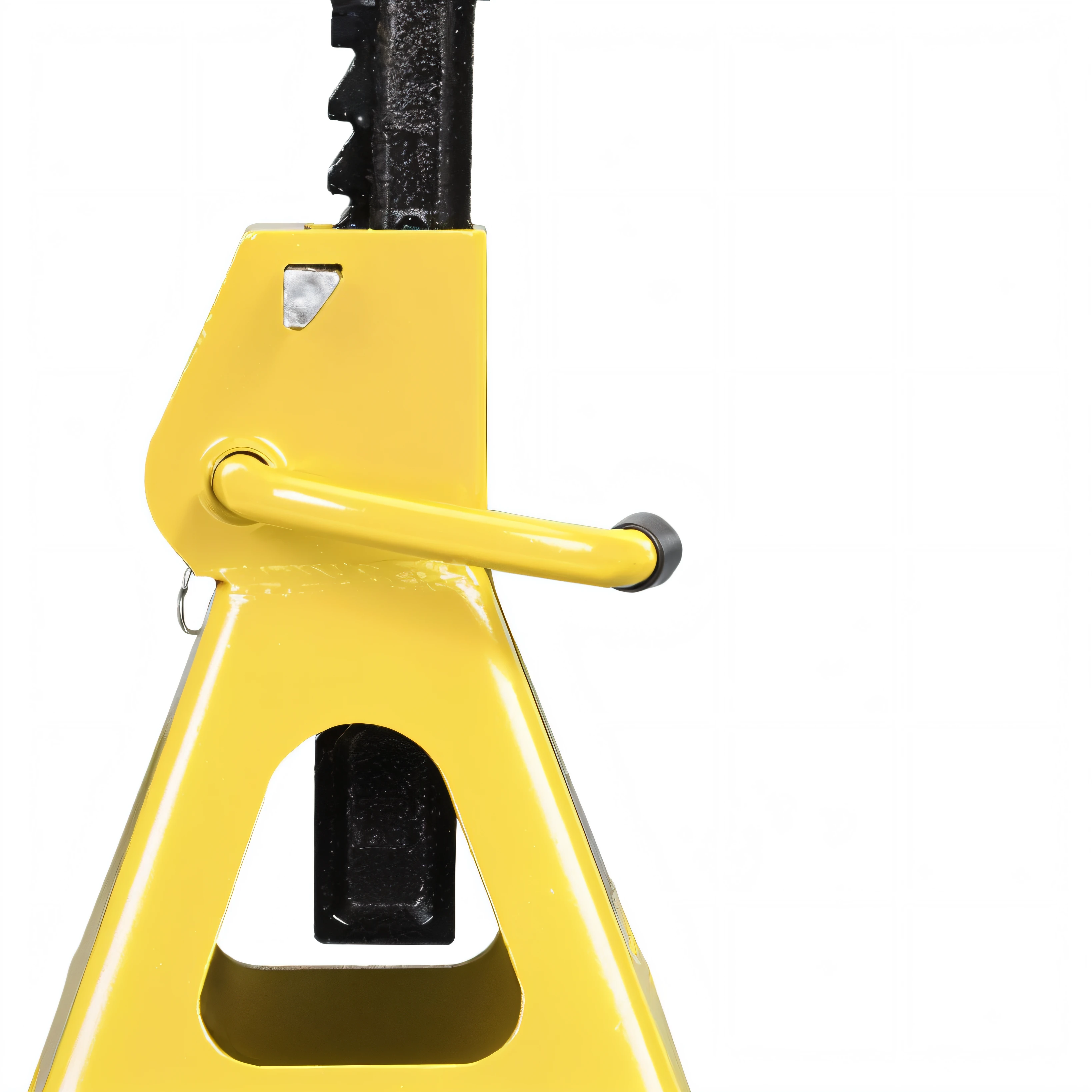Yellow jack,Black handle on white background, high quality product image”, high detail product photo, detailed zoom photo, full height view, close-up product photo, detailed product photo, HSL, above side view, 8 K - H 7 6 8, hyper realisitc, maxar, high res photograph, A high resolution, hi - res