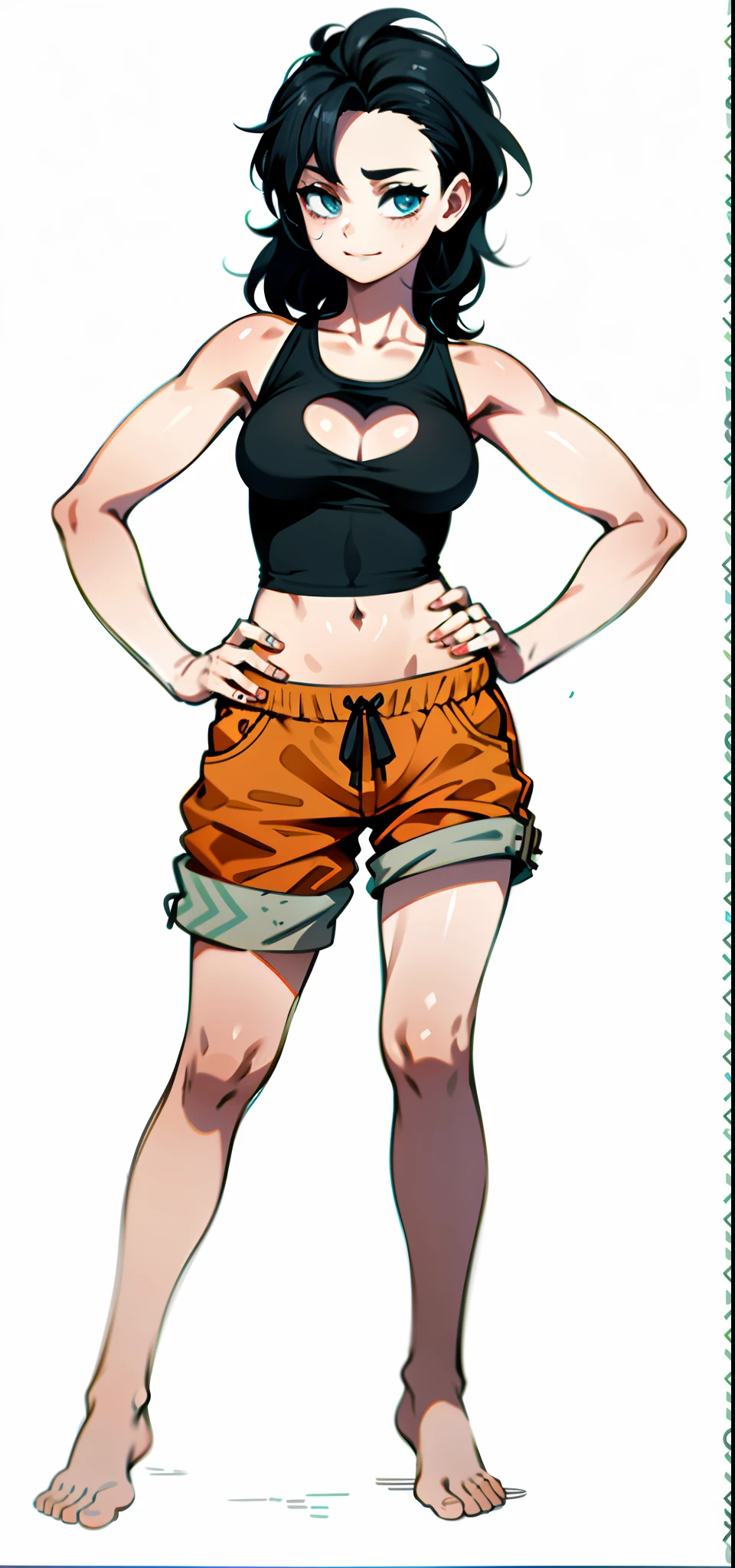 Lunch, personagem Feminina, extremamente realista, muito linda, Fitness, bunda grande, pernas grossas, 8K, pele azul