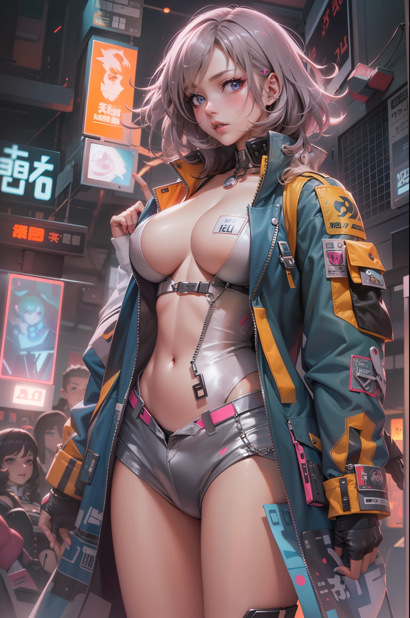 tmasterpiece、detaileds、Delicate touch、cyber punk perssonage、2080s、anime big breast、Girl vs、trending on artstationh、Rachel Walker、