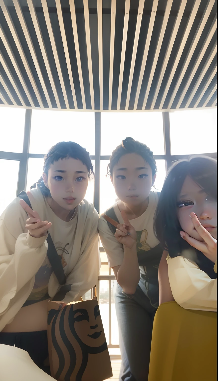 masutepiece, Best quality,illustration, the wallpaper, Ultra detail, absurderes, 1girl in、 (Medium short hair、short braided hair), Beautiful ultra-detailed eyes , Hair fluttering in the wind、:Tai、Smaller head、Beautiful night sky、(in a panoramic view:1.5)