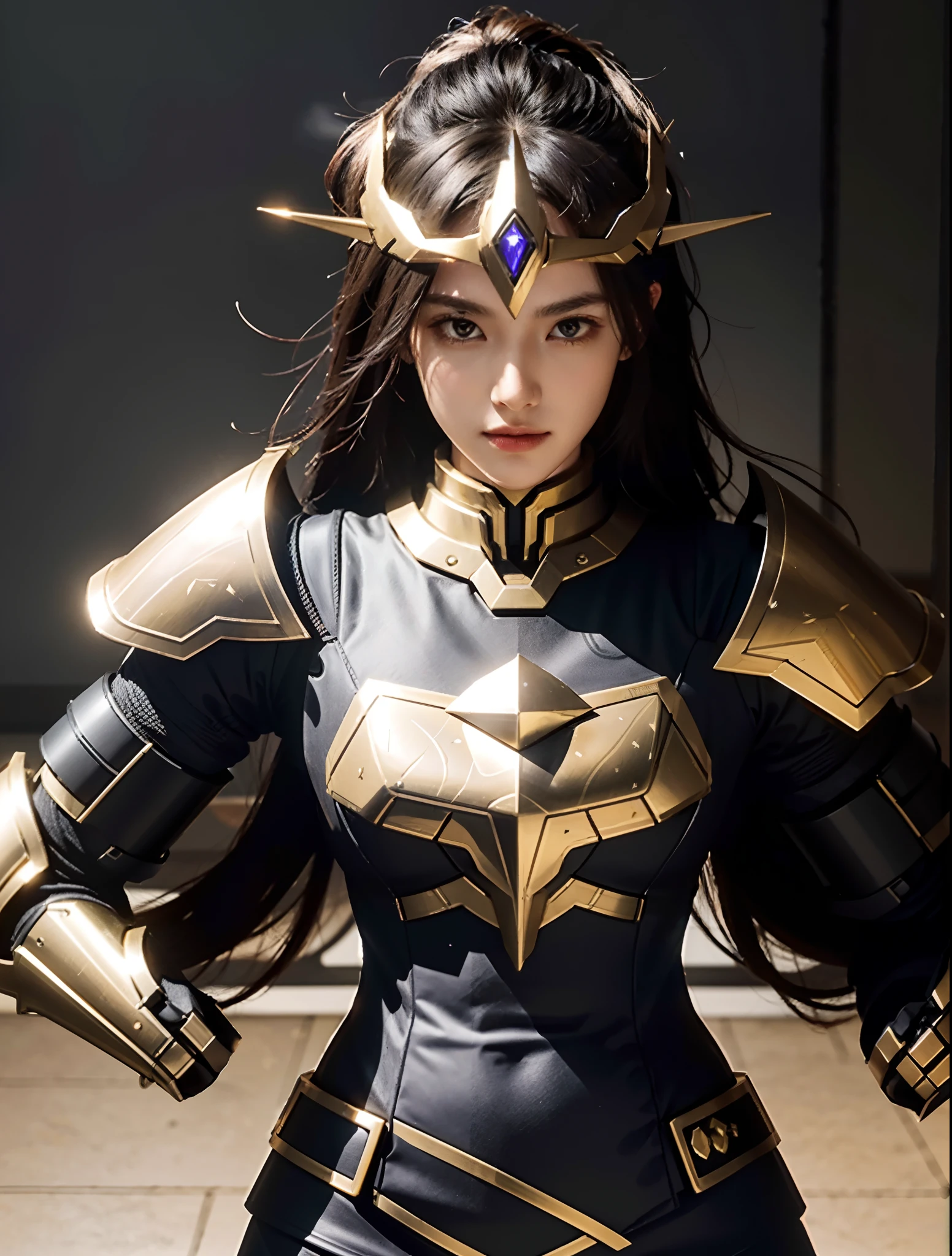 Masterpiece, Best quality, Sword equips mechs, Golden-black color scheme,Purple-black color scheme, greek god in mecha style, Concept armor, Extremely detailed CG unified 8K wallpaper,female mecha,8K分辨率,Lightweight armor,The armor thickness is very thin,The armor is very thin and light,The armor is very close-fitting,The girl's beautiful legs can be seen