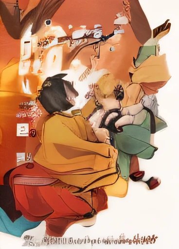 A close-up of a poster,There is a bunch of different things on it, , japanese graphic design, Japanese inspired poster, su fu, japanese illustrator, author:Tan Yang Kano, vibrant tourism poster, Artwork", Artwork", graphic design poster, Poster of the Student Council of the Youth League Committee,inspirational,Eye-catching,Meaningful,Font style,bright,