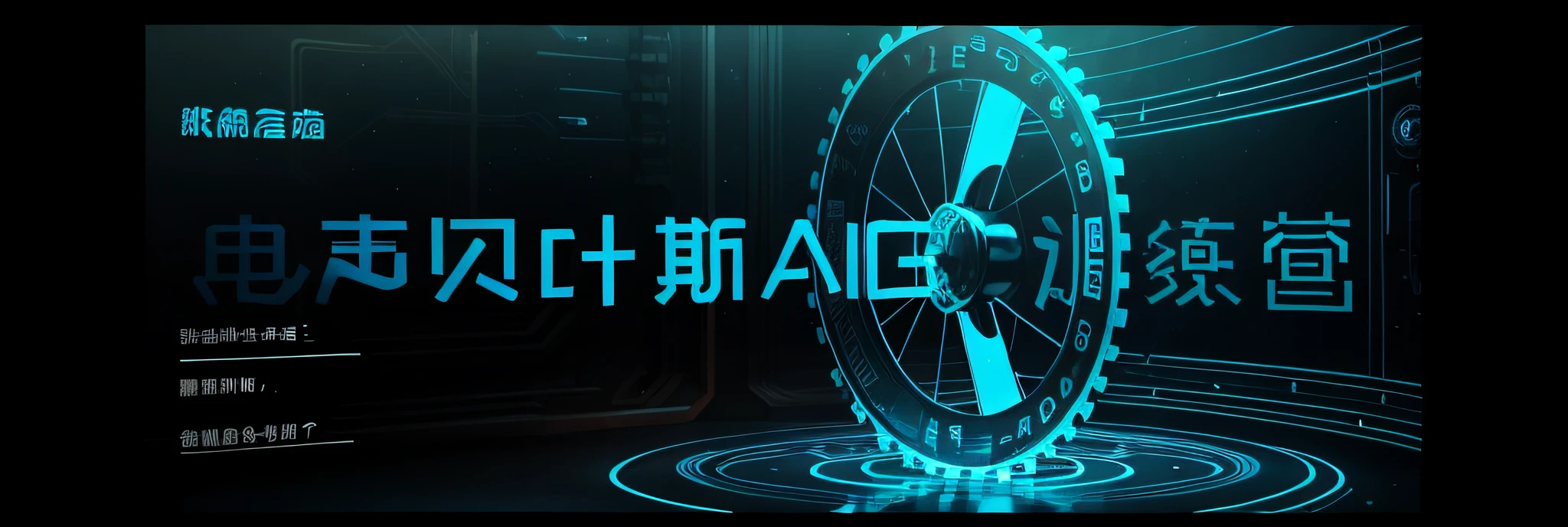 Tech-sense scenes，cerulean，gear wheel，Mechanical devices，droid，Chinese word