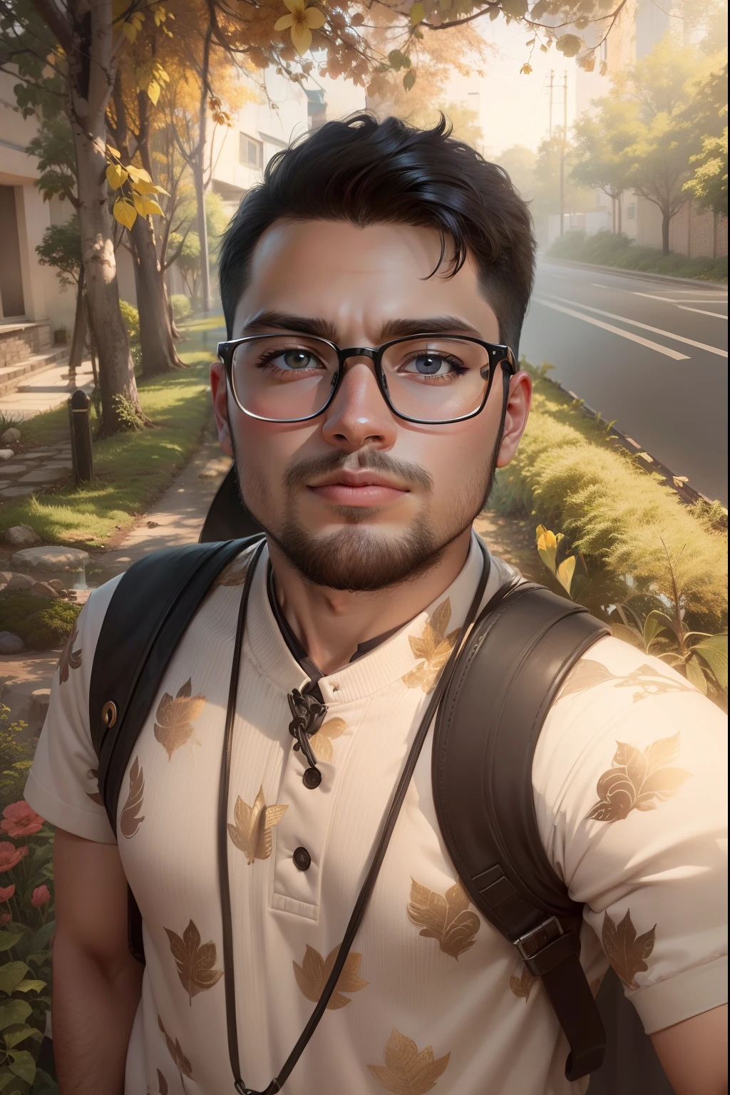 Change background abstract, 23 year old handsome boy, healthy, round face,big eyes, realistic 8k