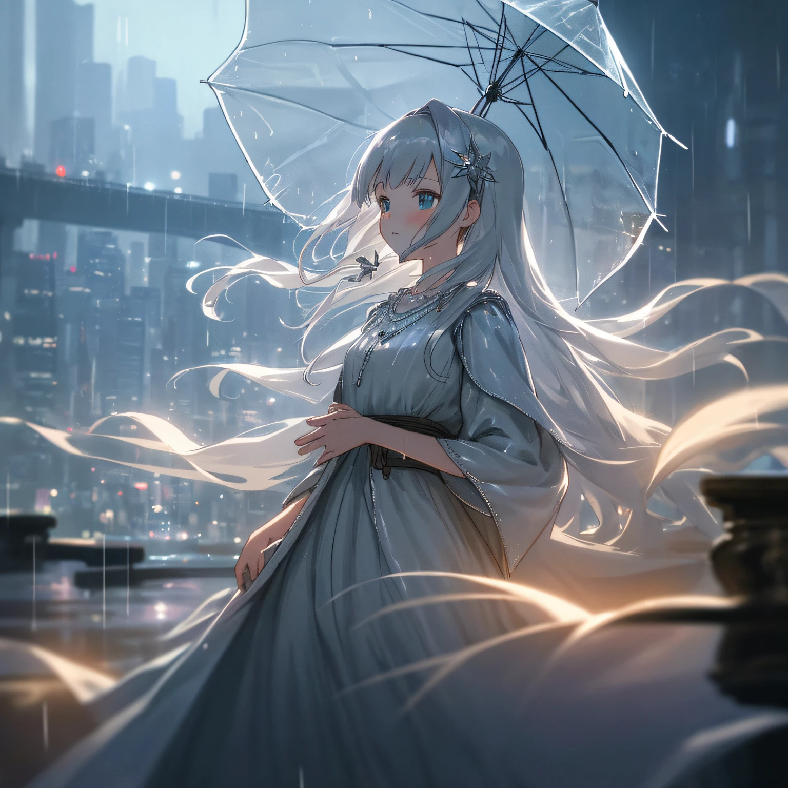 (Masterpiece, best quality), intricate details, 8k, artstation, wallpaper, official art, splash art, sharp focus,
1 girl, Ayane Nakiri, long hair, double tails, red eyes, white hair,
spider set, cobweb print, cobweb,
skyscraper, city, buildings, car, street, --auto