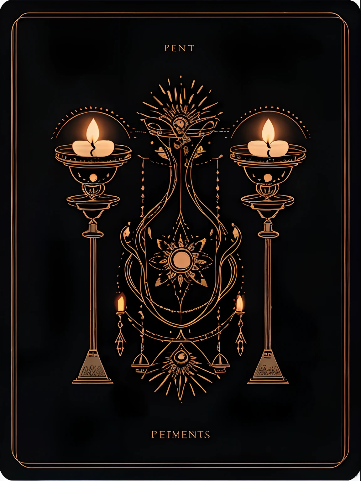 Mysterious elements，a plant，leafs，blossoms，religion，Candle