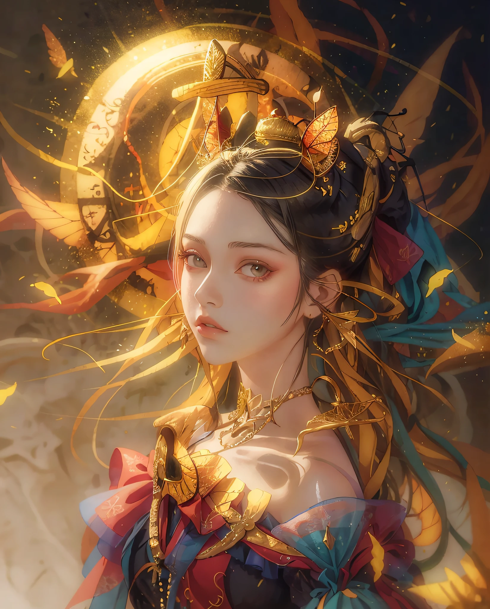 A beautiful girl portrait，butterflys