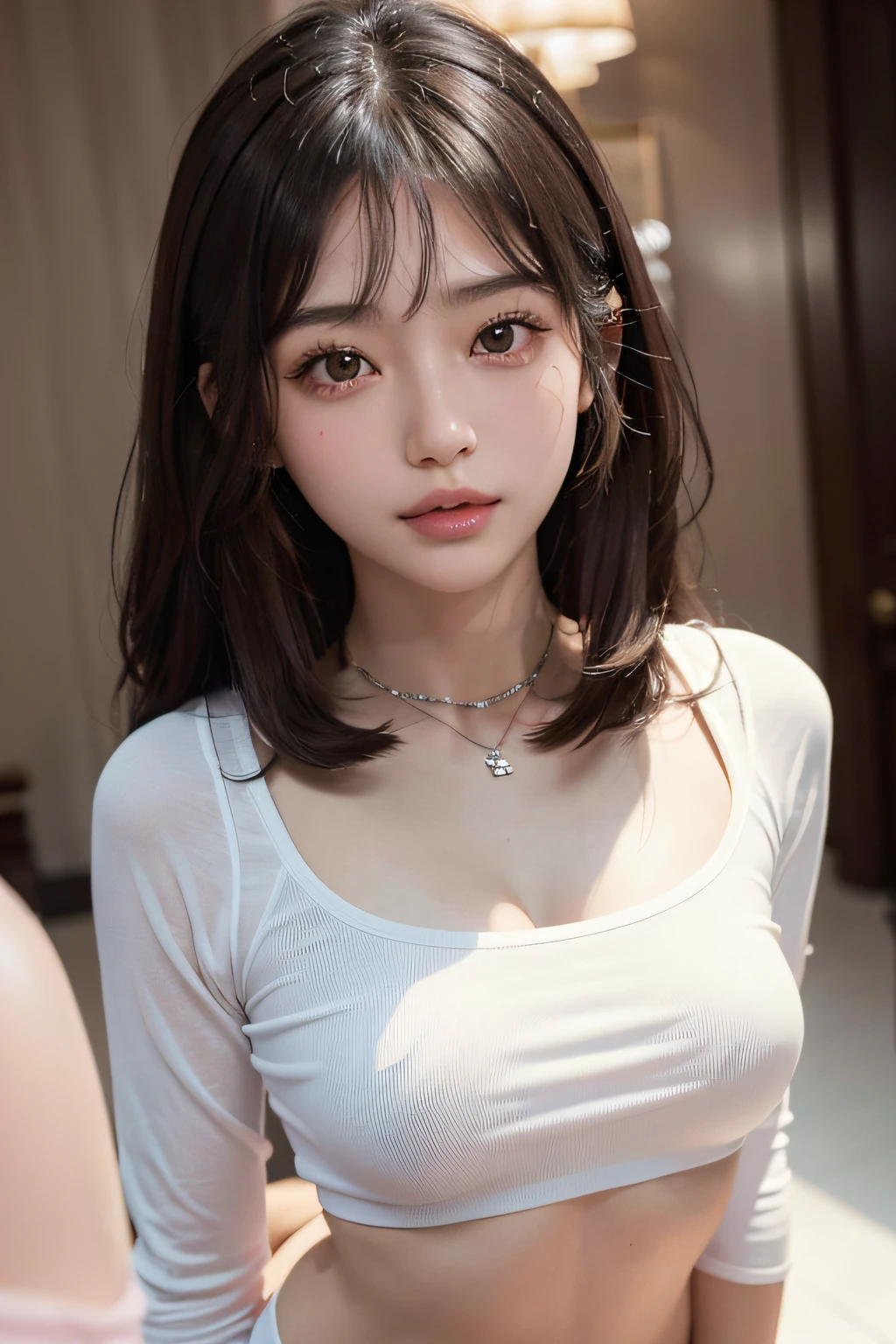 (best quality), (masterpiece), (highres), original, extremely detailed 8K wallpaper, (an extremely delicate), Best quality, masterpiece, (((disgusted and unhappy expression))), (((disgusted face, unhappy face))), Frown, ultra high res, (photorealistic:1.4), raw photo, street photography, photo of a Taiwanese young girl, She play with her own breasts, sweat, sweaty body, (sheer fabric:1.25)(loose:1.5)lace strapless dresig)saggy breastare breasts), (((erect nipple))), ((areolas)), (Korean(kpop idol)), ((puffy eyes)), deep shadow, low key, cold light, deep contrast, bokeh, depth of field, below angle, low angle, (looking at viewer, softly smiling), a photo of a inside a subway, neoism, background crowds, people in backgrounds, ((upper body)), ((straight photo)), exposure blend, medium shot, bokeh, (hdr:1.4), high contrast, (cinematic, teal and orange:0.85), (muted colors, soothing tones:1.3), low saturation, (hyperdetailed:1.2), (nsfw:1.07),