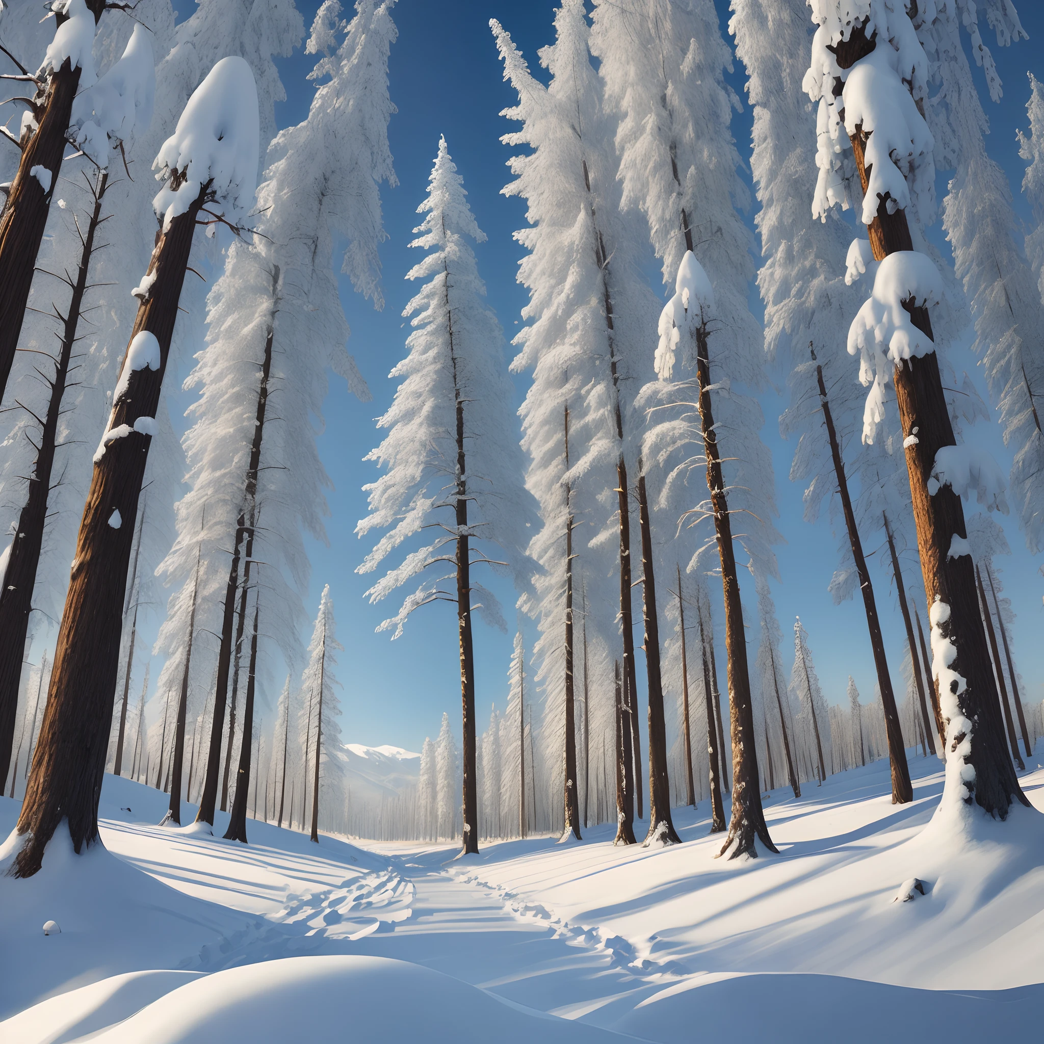 Snow-white tree steppe