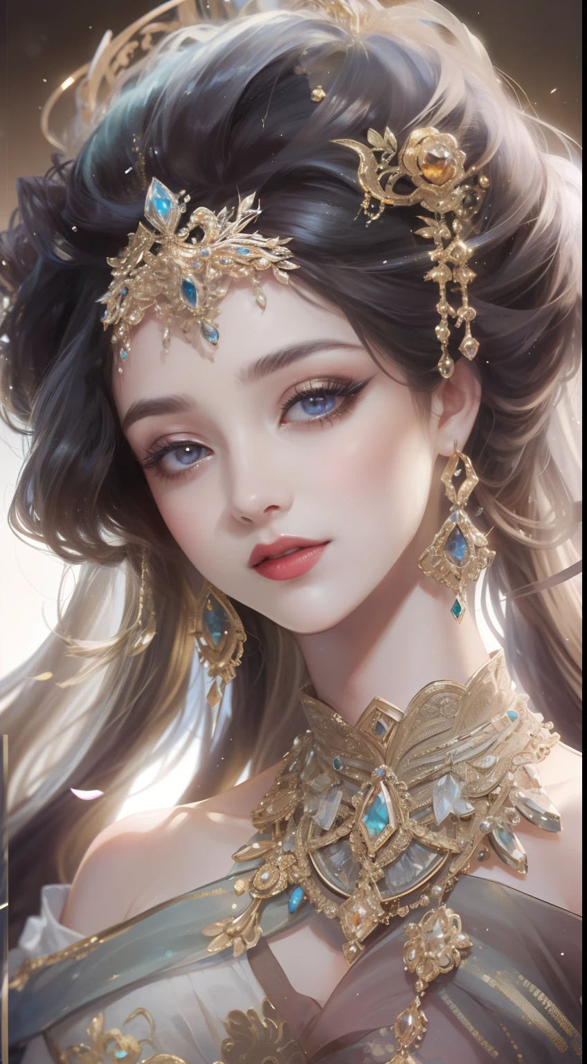 1 goddess of the zodiac from the future wears a thin silk dress, the goddess of the zodiac is beautiful, the goddess of the zodiac wears a colorful thin silk dress with sexy black and white lace, the goddess shines with a brilliant purple bow radiant, pink zodiac sign, star in the picture of 12 zodiac signs, goddess of the zodiac in a thin silk dress, golden zodiac with many black details, mythical goddess of the 12 zodiac, zodiac sign, zodiac style, dark and mysterious version, full breasts, big and round breasts, well-proportioned breasts and beautiful red lips, seriously not smiling, people karol bak and pino daeni, intricate detail, detailed background, many background objects, extremely detailed, magic light, woman, long hair dyed in seven colors and neatly tied, clear face without scars, face beautiful and well-proportioned eyes, pretty and charming red lips, big round eyes and beautiful makeup. detail, distant focus, silk dress, hair jewelry, neck jewelry, dress jewelry, arm and thigh jewelry, goddess foot jewelry, mystical jewelry, (upper portrait: 1.9) , hanging arms, sexy and seductive zodiac goddess , (space: 1.8), (galaxy: 1.7), aurora, lightning, (aurora background: 1.8), beautiful eyes, beautiful eyes photo, goddess of beauty and flowers, fantasy magic light effect,