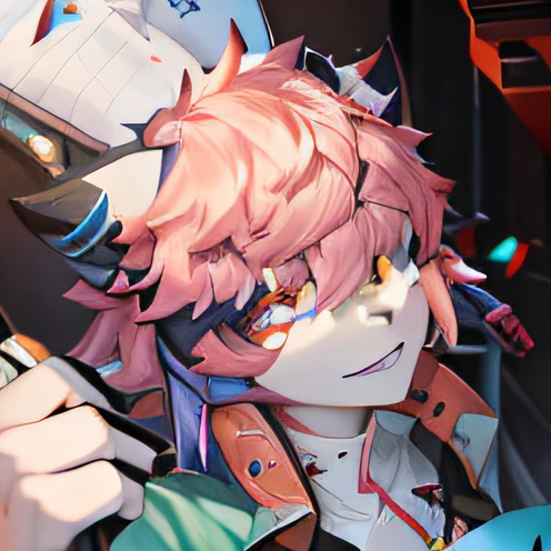Anime girl with pink hair and blue eyes holding a knife, [[[[grinning evily]]]], Avatar image, author：Master of Han Chinese, !8K!, anime moe art style, author：New Art, Also, furry furaffinity, high detal), From Arknights, Best Rated on pixiv, by Puru, Detailed fanart
