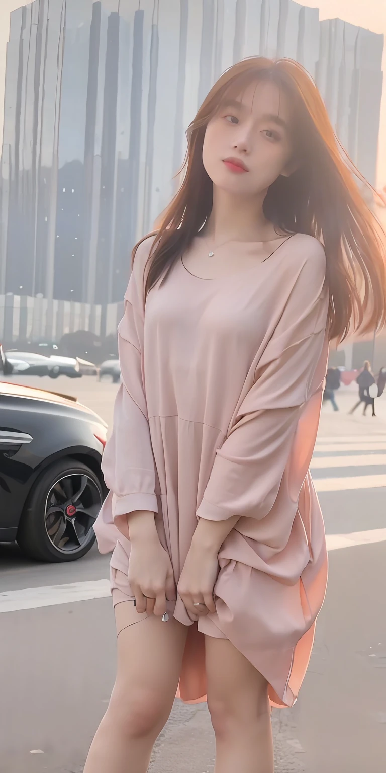 mix4, 20d, solo, long_hair, shirt, dress, high_heels,full_body, look_at_viewer, (8k, RAW photo, highest quality, masterpiece:1.2), (realistic, photorealistic:1.37), professional lighting, photon mapping, radio city, physically based rendering,