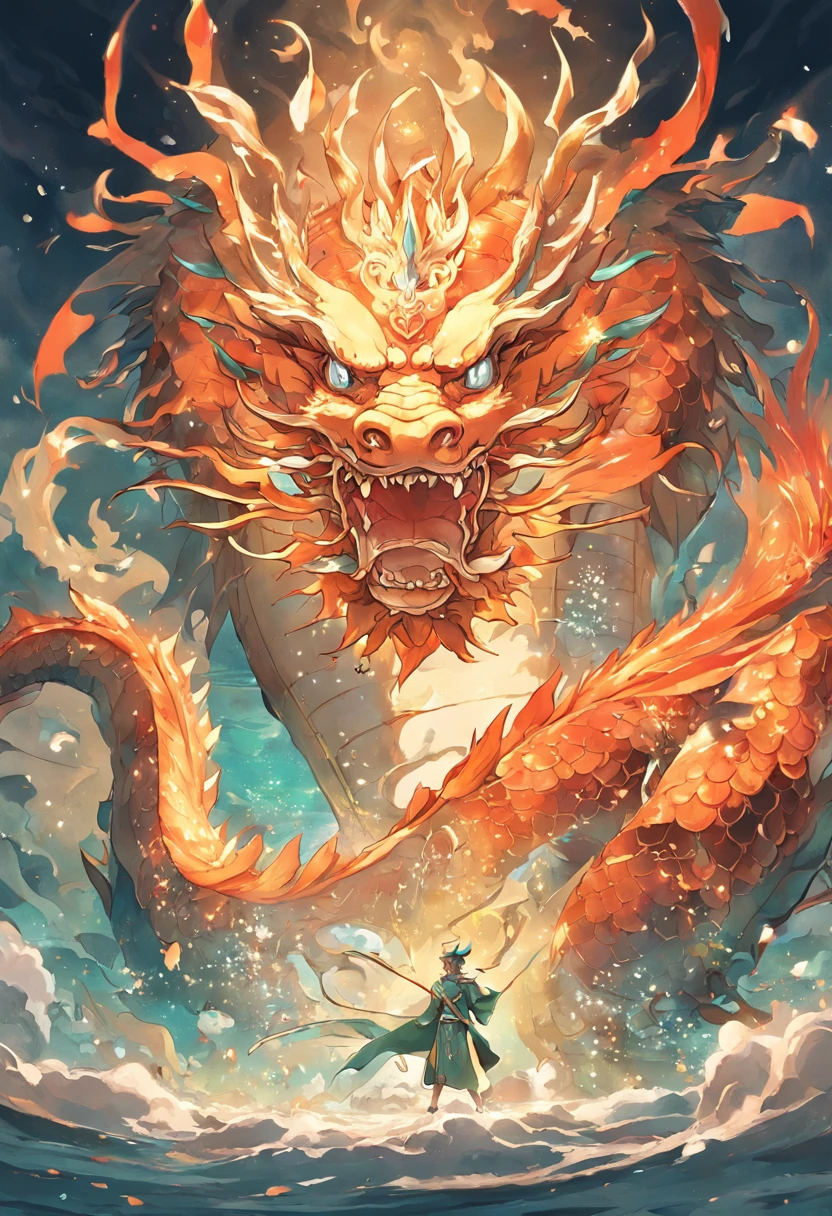 1. Chinese mythology, East Sea Dragon King, Majestic, Powerful, (Ancient deities:1.3), (Serpentine:1.2), (Beard and mustache:0.8), (Whiskers:0.9), (Huge size:1.5), scales, Vibrant colors, Shimmering water, (the reef:1.1), (Golden crown:1.2), (Dragon-shaped throne:1.4), (Flowing robes:1.1), (Dragon-shaped beard ornaments:1.3), (Emerald eyes:1.2), (pearls necklace:1.2), (Golden Trident:1.4), (levitating:1.1), (Sky clouds:1.3), (shimmering dazzling lighting:1.2), (Crashing waves:1.3), (A palace full of treasures:1.5), (Schools of colorful fish:1.2), (an underwater city:1.4), magnifica, Mythical, Magnificent, Extensive and detailed, standing apart, Traditional Chinese architecture.