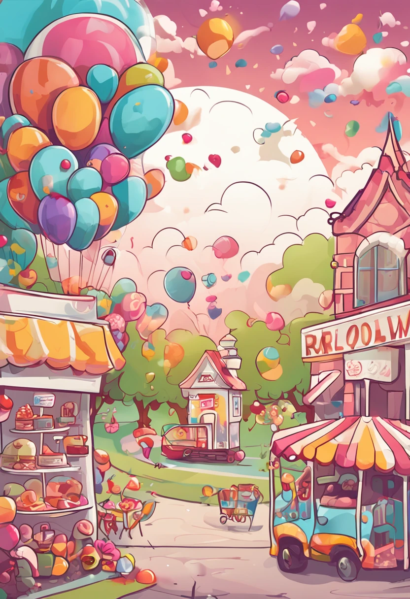 Cartoon style game scene,White clouds at dusk,Skysky,Childlike and happy atmosphere,,Colorful colors,(icecream),((Confectionery)),(the fruits),Close up to the Ice Cream River,Cartoon cute ice cream,Card ventilators,The world of candy,Lemon pinwheel,a fairy world,hyper HD,Master masterpieces,best qualtiy,Luzes Realistas、tmasterpiece、high high quality、Beautiful graphics、globalillumination,(HDR:1.3), best qualtiy, 8k,ssee-through, depth of fields, A high resolution,