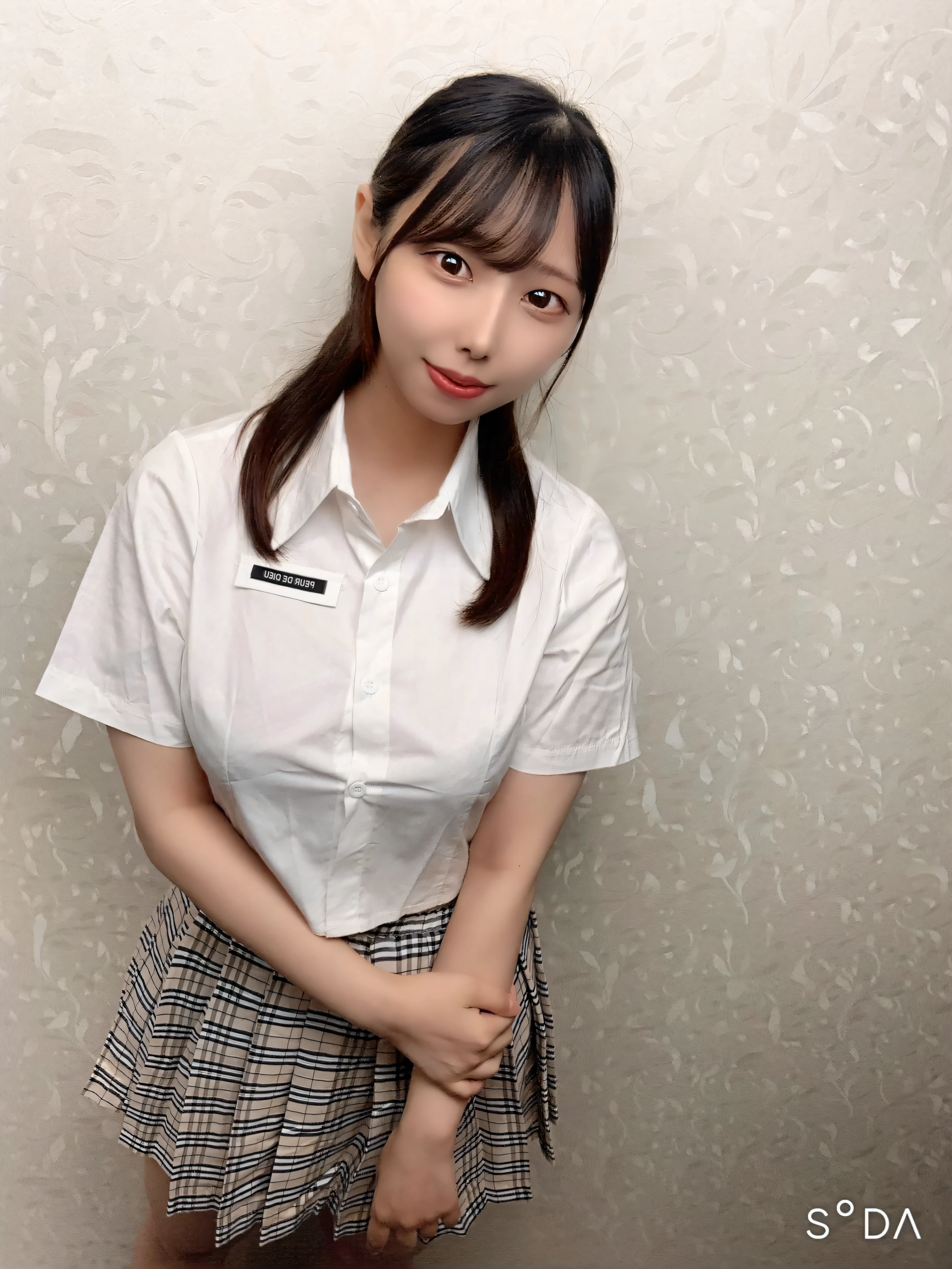 Alafed asian woman in white shirt and plaid skirt poses for photo, Seifuku, chiho, Shiori Teshirogi, shikamimi, 奈良美智, sakimichan, reluvy5213, Kimi Takemura, narumi kakinouchi, JK Uniform