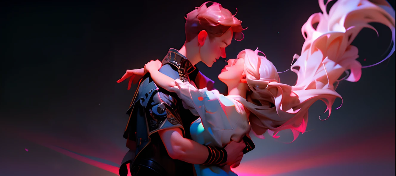 (Super detailed CG unity 8k personality wallpaper，Masterpiece level,Best picture quality),a young man and a woman，couple，is dancing，Pleasure，gleeful，Love，Heart shape，National style，magpie