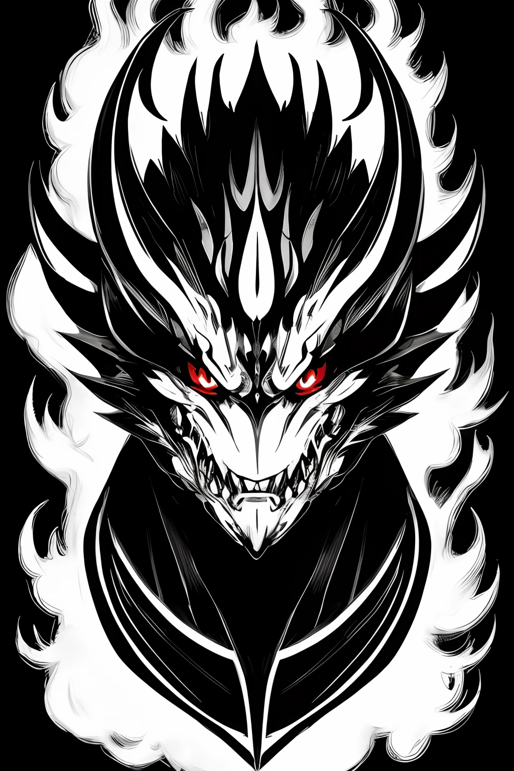 Dragon head evil manga style