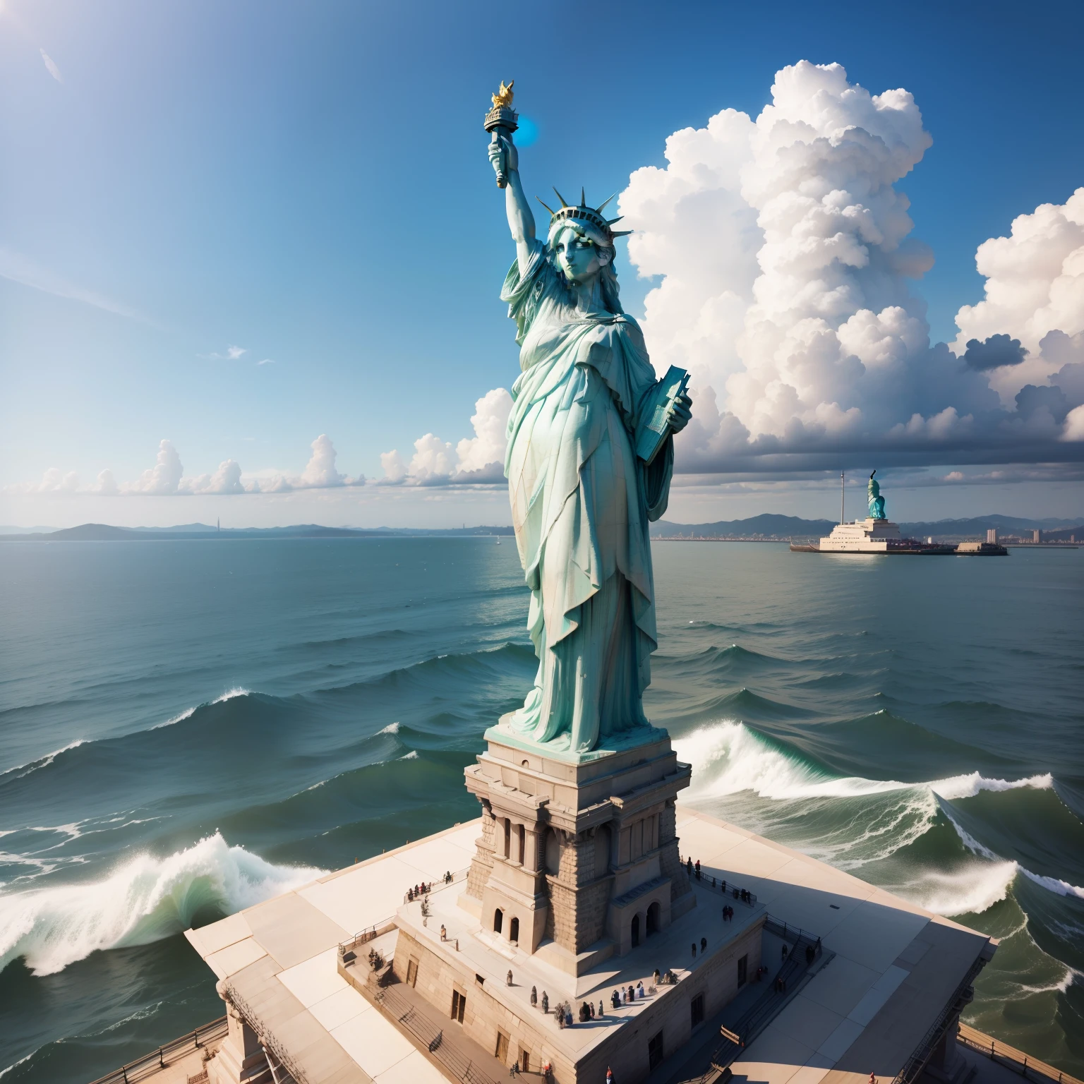 Statue of Liberty at sea。