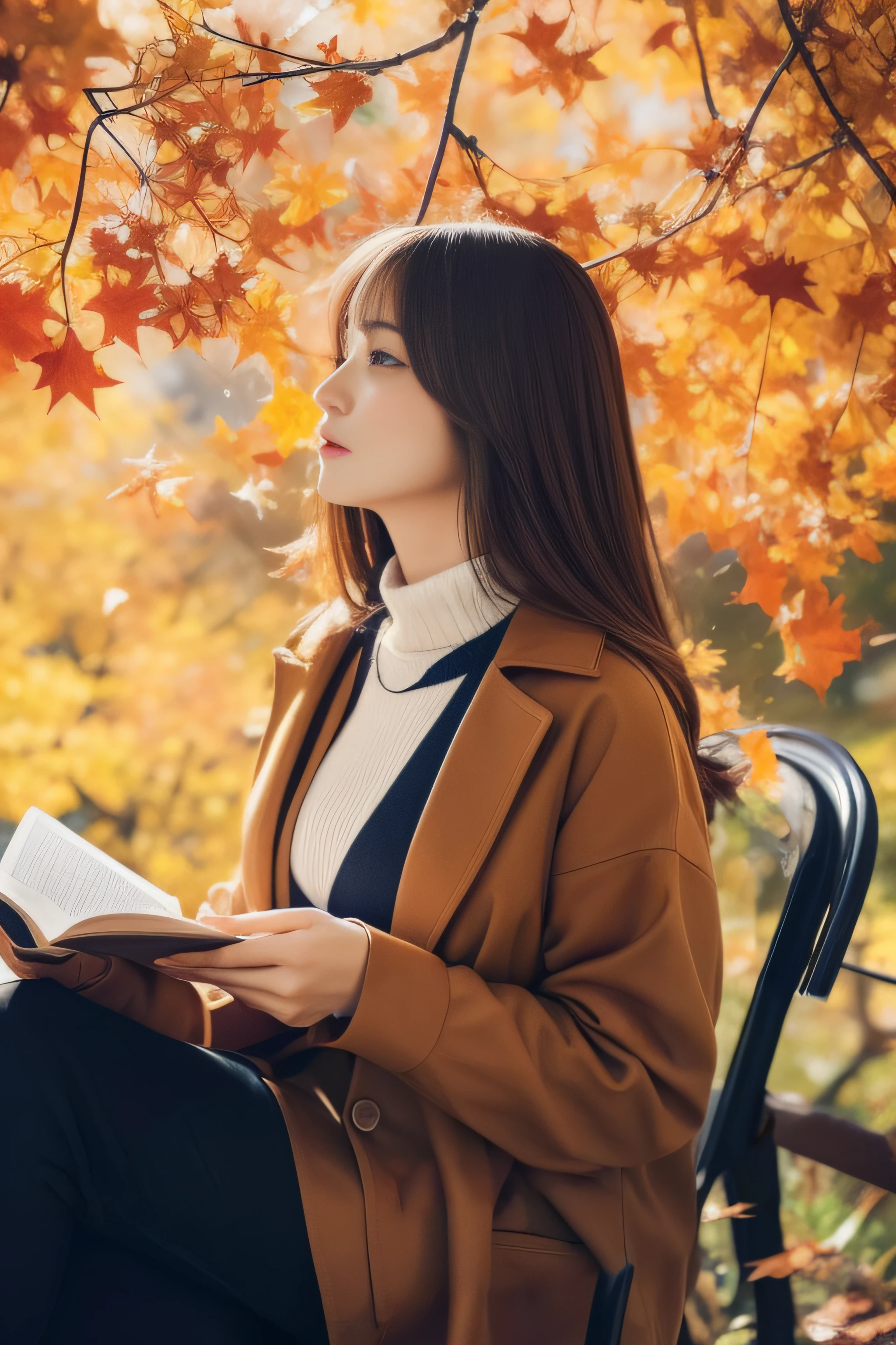 Branches and leaves of autumn leaves