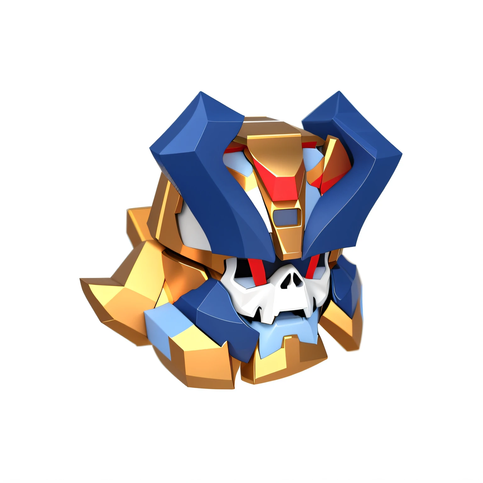 ((best quality)), ((masterpiece)), (detailed),1 man,3d,low polly,isometric,cute,skull,greek god in mecha style, gear mecha, skull head, cool mecha style, 3d,Symmetrical,Equidistant,3d rendering 2D, blender cycle,