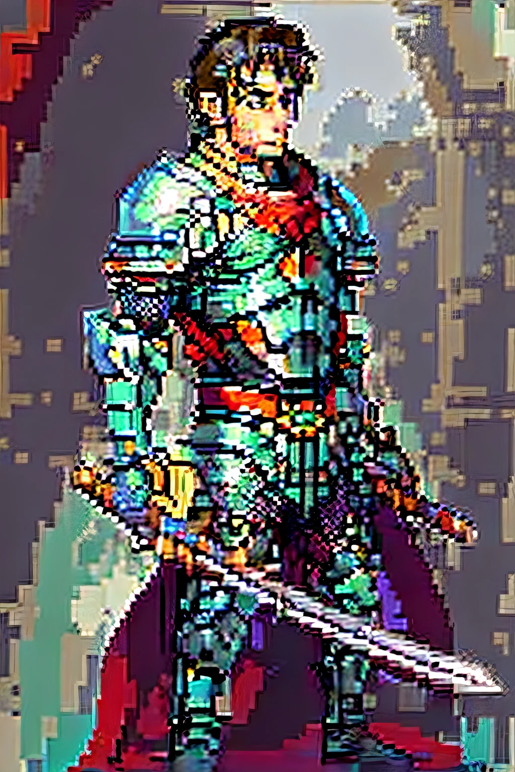 1. The boy is 18-20 years old, with a good appearance, wearing silver-white armor, a red cape hanging on the back, looking particularly handsome, holding a sword