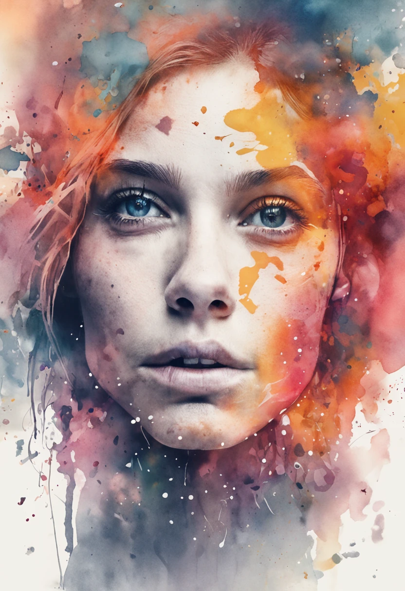 woman with agnes cecile, glowing design, pastel colors, ink drops, autumn lights