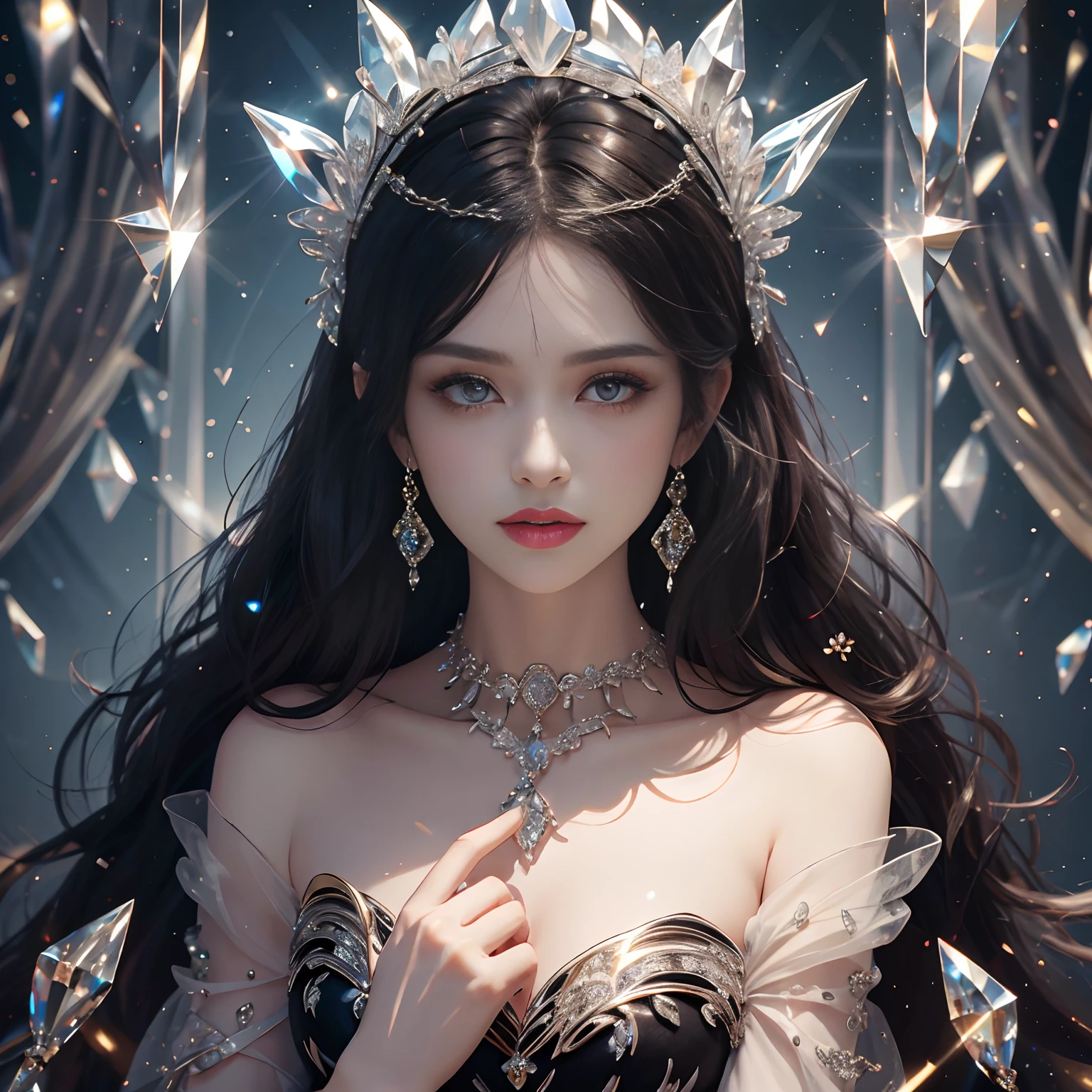 The crystal brilliance of the jewelry, the black velvet is more noble and luxurious, the exquisite details are enough to reflect the unique charm of the jewelry, as charming as the night, accurately rendering the delicate patterns and light and shadow effects of each jewelry, giving people a strong visual impact. )