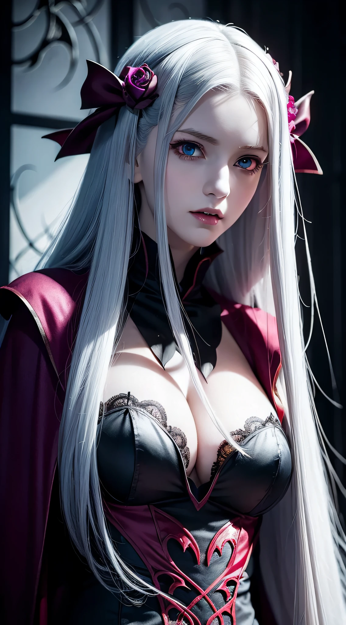 Vampire girl Shalltear Bloodfallen: Overlord anime, best quality, masterpiece, (realistic:1.2), Front, detailed face, (((masterpiece))), (((best quality))),(((extremely detailed))), illustration, mysterious,