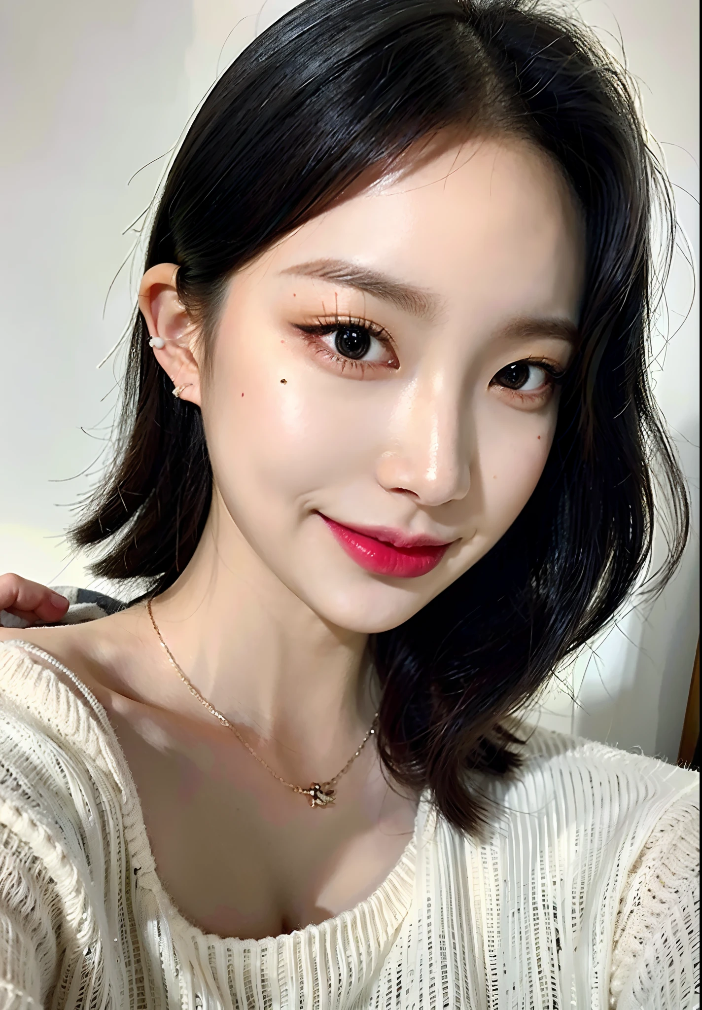 ((Best Quality, 8K, Masterpiece: 1.3)), 1girl, Slim Abs Beauty: 1.3, (Casual hairstyle, :1.2), Loose dress, super fine face, Delicate eyes, Double eyelids, smile. Take pictures in cute poses, very low figure, small waist, big breasts, close-up, close-up, beautiful background
