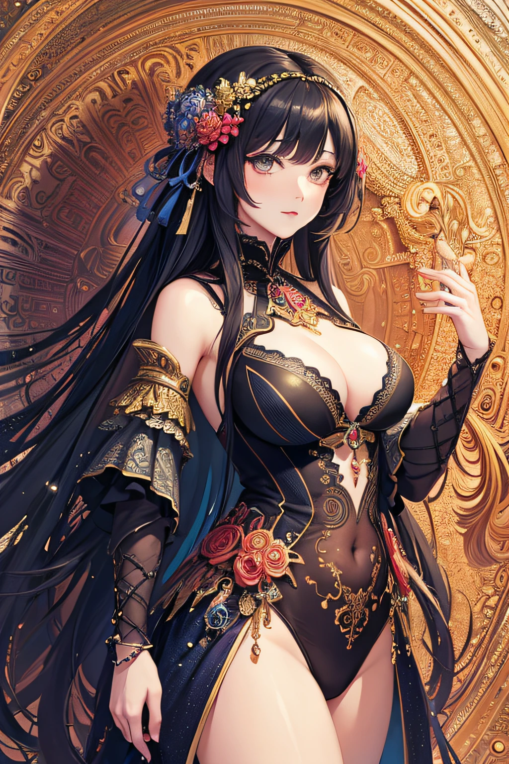 (masterpiece, top quality, best quality, official art, beautiful and aesthetic:1.2), (1girl), extreme detailed,(fractal art:1.3),colorful,highest detailed