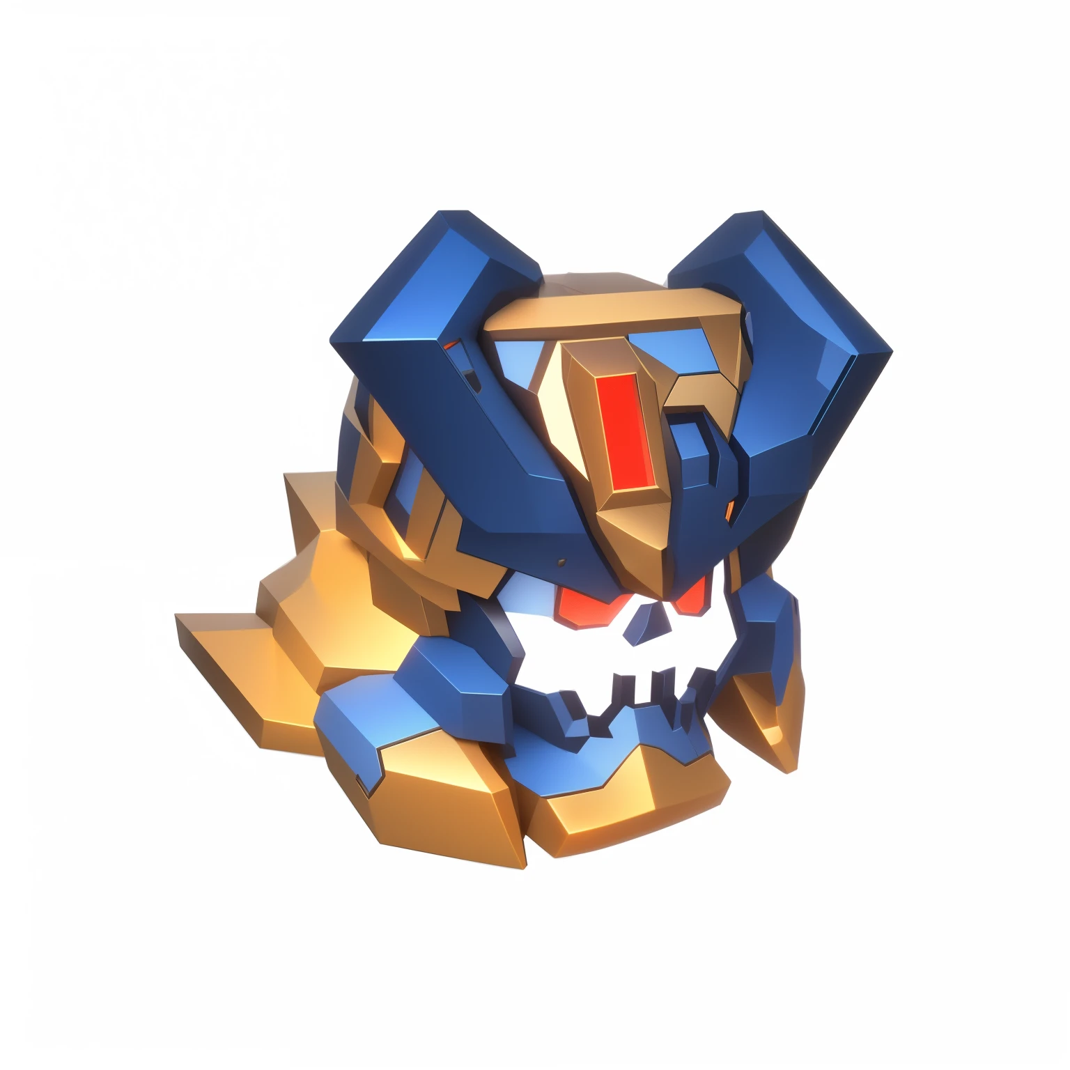 ((best quality)), ((masterpiece)), (detailed),1 man,3d,dynamic perspective,isometric,cute,skull,greek god in mecha style, gear mecha, skull head, cool mecha style, 3d，Symmetrical,Equidistant,3d rendering 2D, blender cycle,game icon