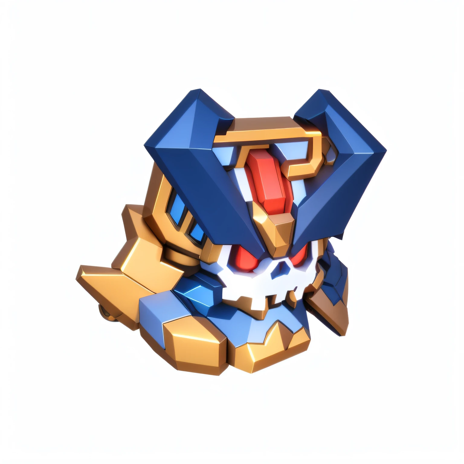 ((Best quality)), ((Masterpiece)), (Detailed),1 man,。.3D,Dynamic perspective,isometry,Cute,skull,greek god in mecha style, gear mecha, Skull head, cool mecha style, 。.3D，Symmetrical,isometry,3D rendering 2D, Blender cycle,Game icon