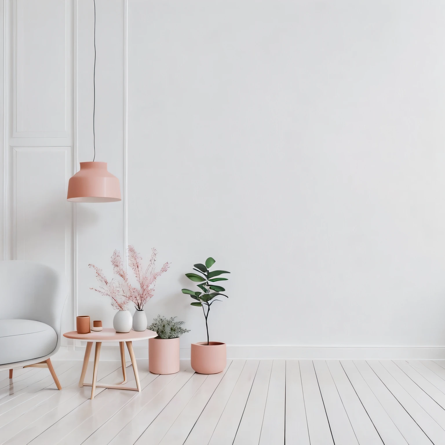 a white room with a blue chair, ((HD)), living room, elegant minimalism, interior white wall, minimalistic and beautiful, minimalistic composition, sitting in an empty white room, minimalist environment, minimalistic design, modern pastel colours, minimalistic, very minimalistic, blue and pink accents, interior background, white walls, muted color. minimalist