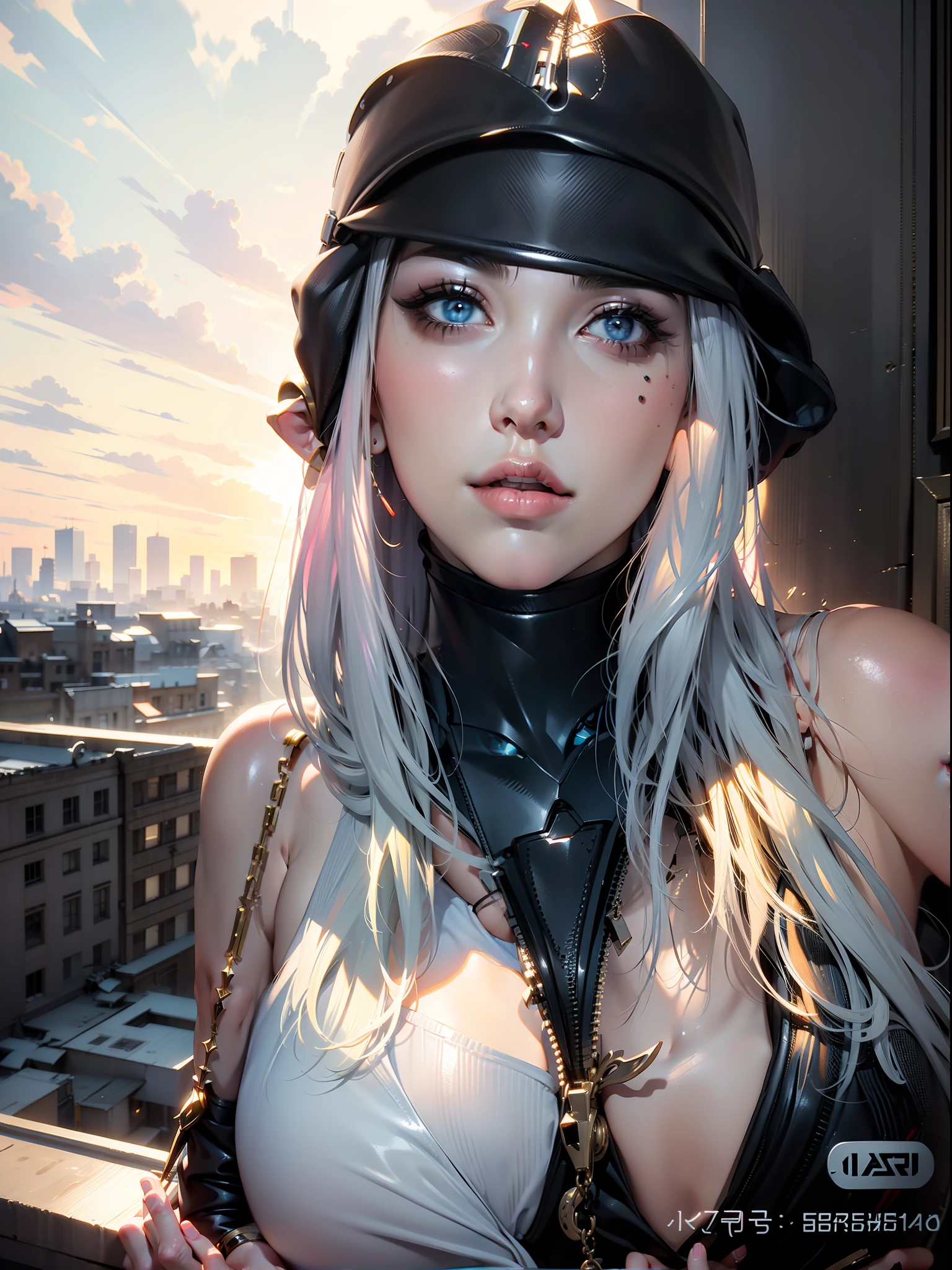 (1girl:1.3), Solo, (((Very detailed face)))), ((Very detailed eyes and face)))), Beautiful detail eyes, Body parts__, Official art, Unified 8k wallpaper, Super detailed, beautiful and beautiful, beautiful, masterpiece, best quality, original, masterpiece, super fine photo, best quality, super high resolution, realistic realism, sunlight, full body portrait, amazing beauty, dynamic pose, delicate face, vibrant eyes, (from the front), She wears Spider-Man suit, red and black color scheme, spider, very detailed city roof background, rooftop, overlooking the city, detailed face, detailed complex busy background, messy, gorgeous, milky white, highly detailed skin, realistic skin details, visible pores, clear focus, volumetric fog, 8k uhd, DSLR, high quality, film grain, fair skin, photo realism, lomography, futuristic dystopian megalopolis, translucent
