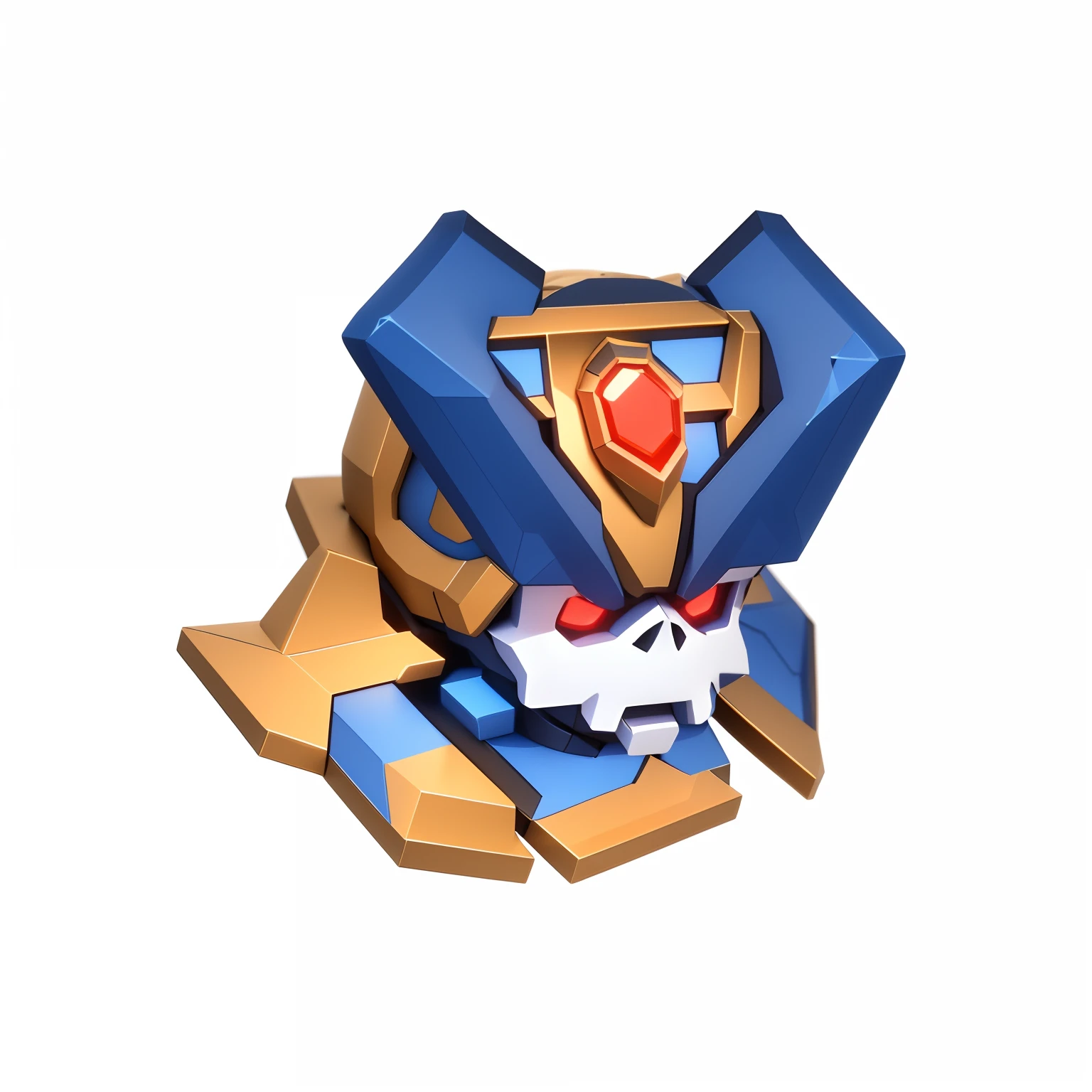 ((best quality)), ((masterpiece)), (detailed),1 man,(((two-headed))),full body,3d,dynamic perspective,isometric,cute,skull,greek god in mecha style, gear mecha, skull head, cool mecha style, 3d,Symmetrical,Equidistant,3d rendering 2D, blender cycle,game icon