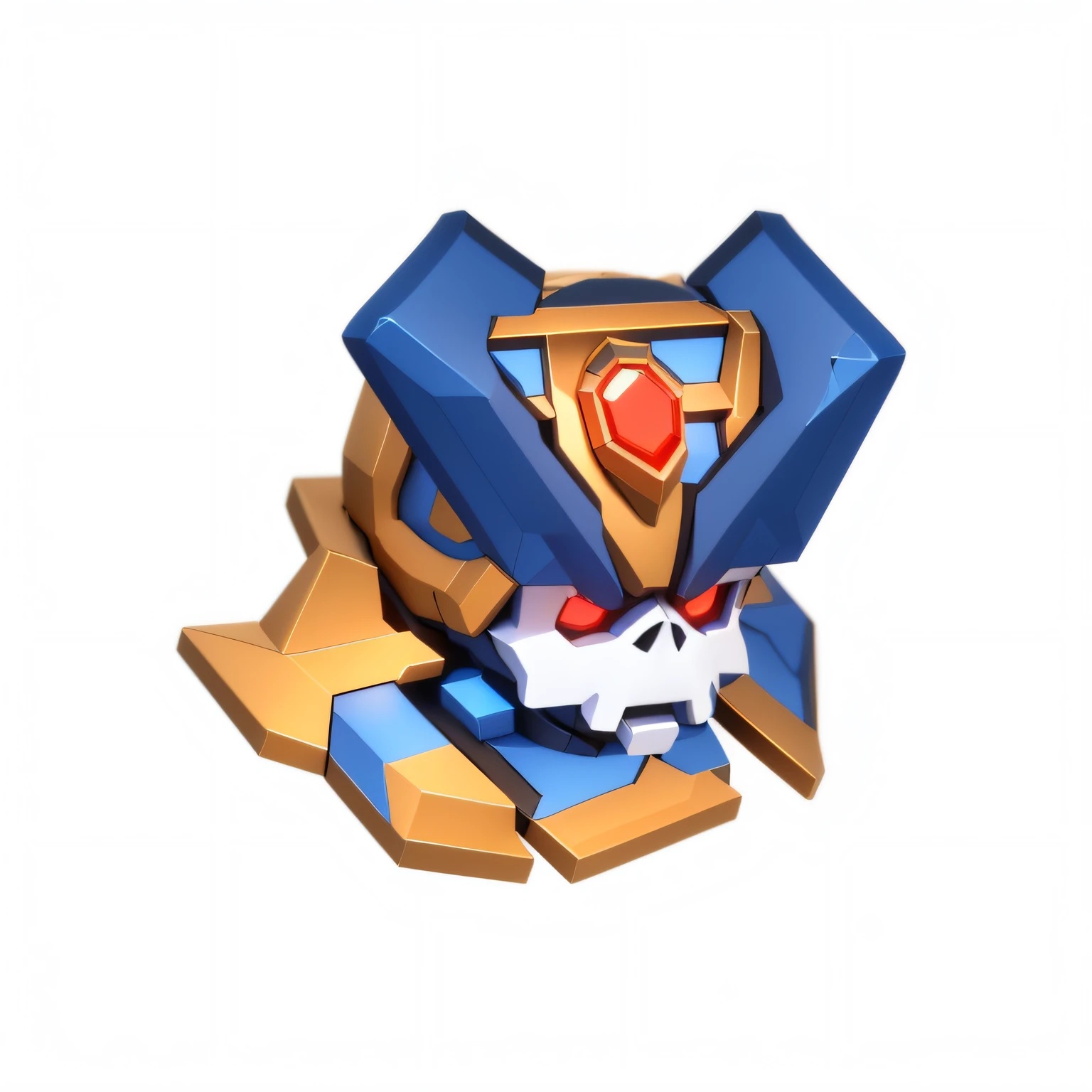 ((best quality)), ((masterpiece)), (detailed),1 man,(((two-headed))),full body,3d,dynamic perspective,isometric,cute,skull,greek god in mecha style, gear mecha, skull head, cool mecha style, 3d,Symmetrical,Equidistant,3d rendering 2D, blender cycle,game icon
