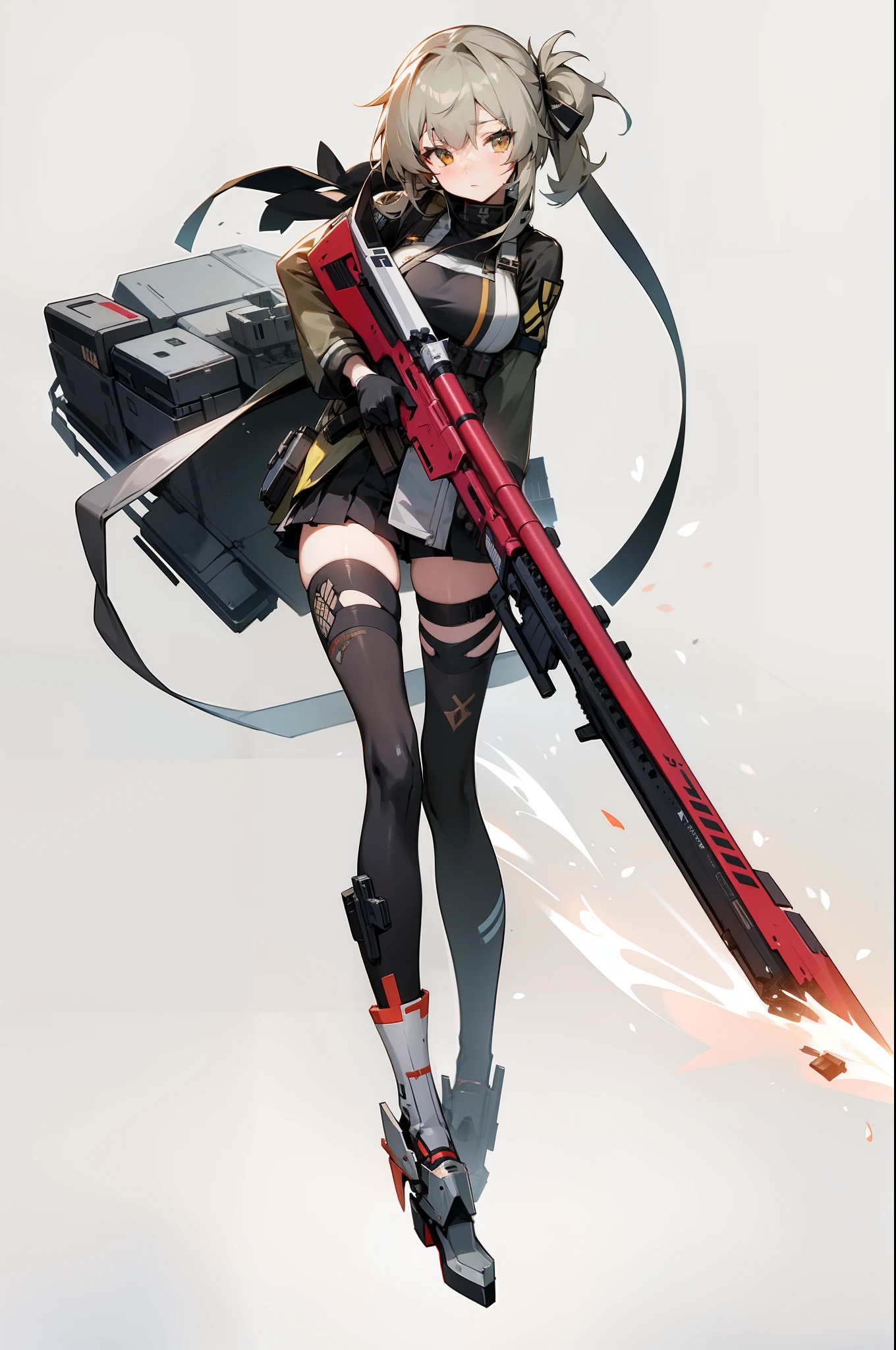 Anime girl standing in front of the building,Sniper rifle in hand,Kantai collection style,girls frontline style,Best anime 4K Konacha wallpapers from Girl Frontline。girls' frontline CG,Anime style 4K,girls frontline universe