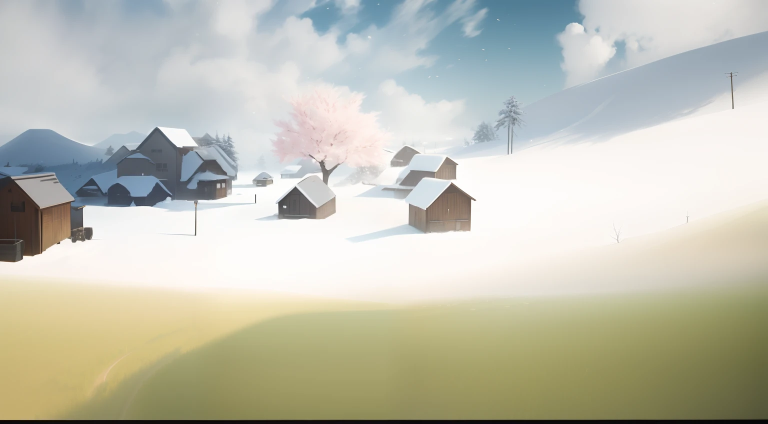 yuki,Cherry blossom trees surrendered by Mini Village,RAW photogr,Surreal photo,unrealengine 4,8K,Super sharp,The colors are delicate,Wide color coverage,Scene detail is extreme,lightand shade contrast,Anti-aliasing, Error details are smoothed, RAW photogr, imagem hiperrealista, Unreal Engine 4, 8K, Ultra-clear, Detailed colors, Wide color coverage, Extremely high scene detail, shadowing, Anti – Aliasing, Error details are smoothed, RAW photogr, Surreal photo, Unreal Engine 4.8K,Super sharp,The colors are delicate,Wide color coverage,Objects with extremely high scene detail,(8K,RAW photos,best qualtiy,tmasterpiece:1.2),(realisticlying,photographrealistic:1.37),Model shooting style,(Very detailed CG unified 8K wallpaper),Ed Blinkey、atey ghailan、by Ghibli Studio、Jeremy Mann、Greg Manchess、Antonio Moro's professional magnificent oil paintings,Trends on ArtStation,Trends on CGSociety,iintricate,high detal,Clear focus,dramatics,Realistic paintings by Midjourney and the art of Greg Rutkowski,Scene details extreme objects,shadowing,Anti – Aliasing,Error details are smoothed