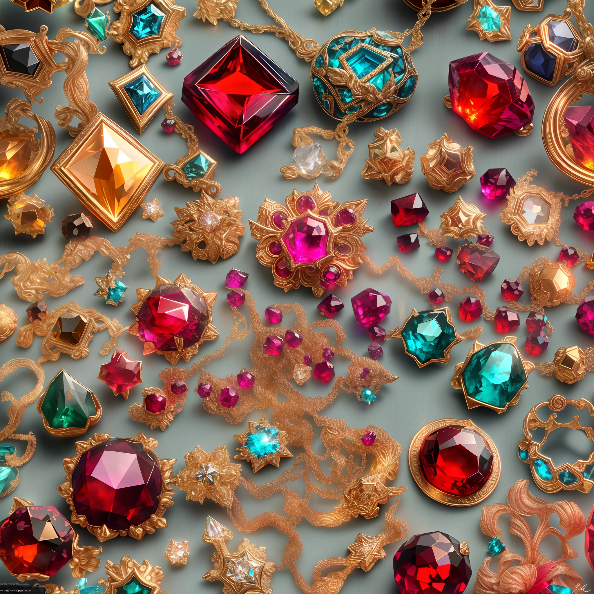 (Red Alert style: 1.2), (Full Focus: 2), (Everything in Display Cabinet: 1.3), (Magic Items | Colorful Gems | Cherry Blossoms | Printed Silk Products | Medals | Ores | Obsidian | Pearl | Emerald | White Jade | Amethyst | Sapphire | Gold Products | Silver Products | Purple Gold | Magical Jewelry | Antiques | Ruby | Orange Gem | Blue Gem | Topaz |: 2), Magic Symbols, Magic Particle Effects, High Tech Luxury, High Value Jewelry, High Value Metal, Luxury items, no puzzles, detailed and complex backgrounds, sparkling, reflective light, ultra high definition, award-winning, a high-resolution, high detail texture, contrast between light and dark, cinematic lighting, masterpieces, ray tracing, structurally correct, super details, high-quality, high detail, best quality, 16k