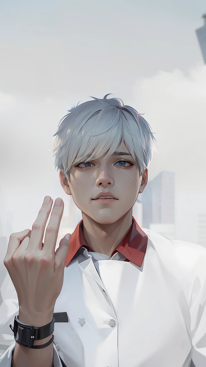 1boy, real hd, ultra hd, 4k, realistic, handsome, kaneki ken, city background, kaneki mask.